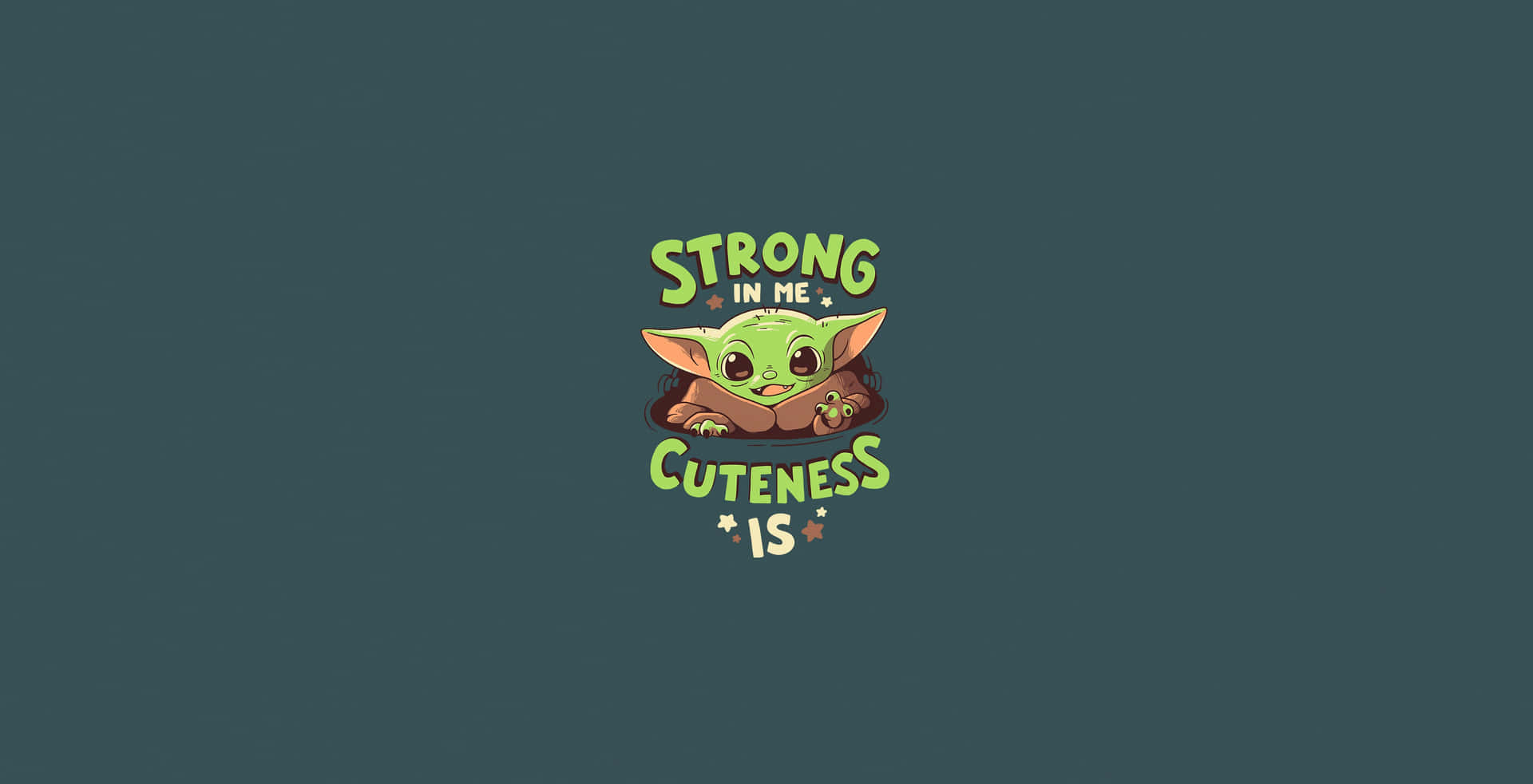 Grogu Cuteness Strong Wallpaper Background