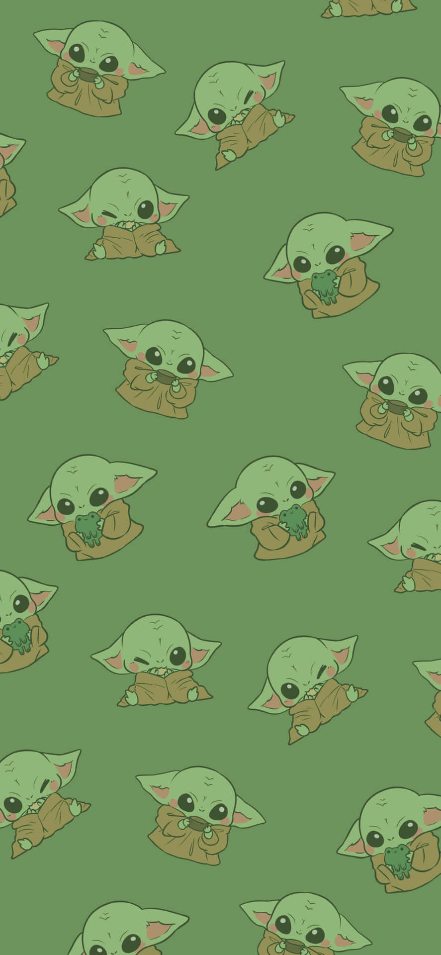 Grogu Pattern Wallpaper Background