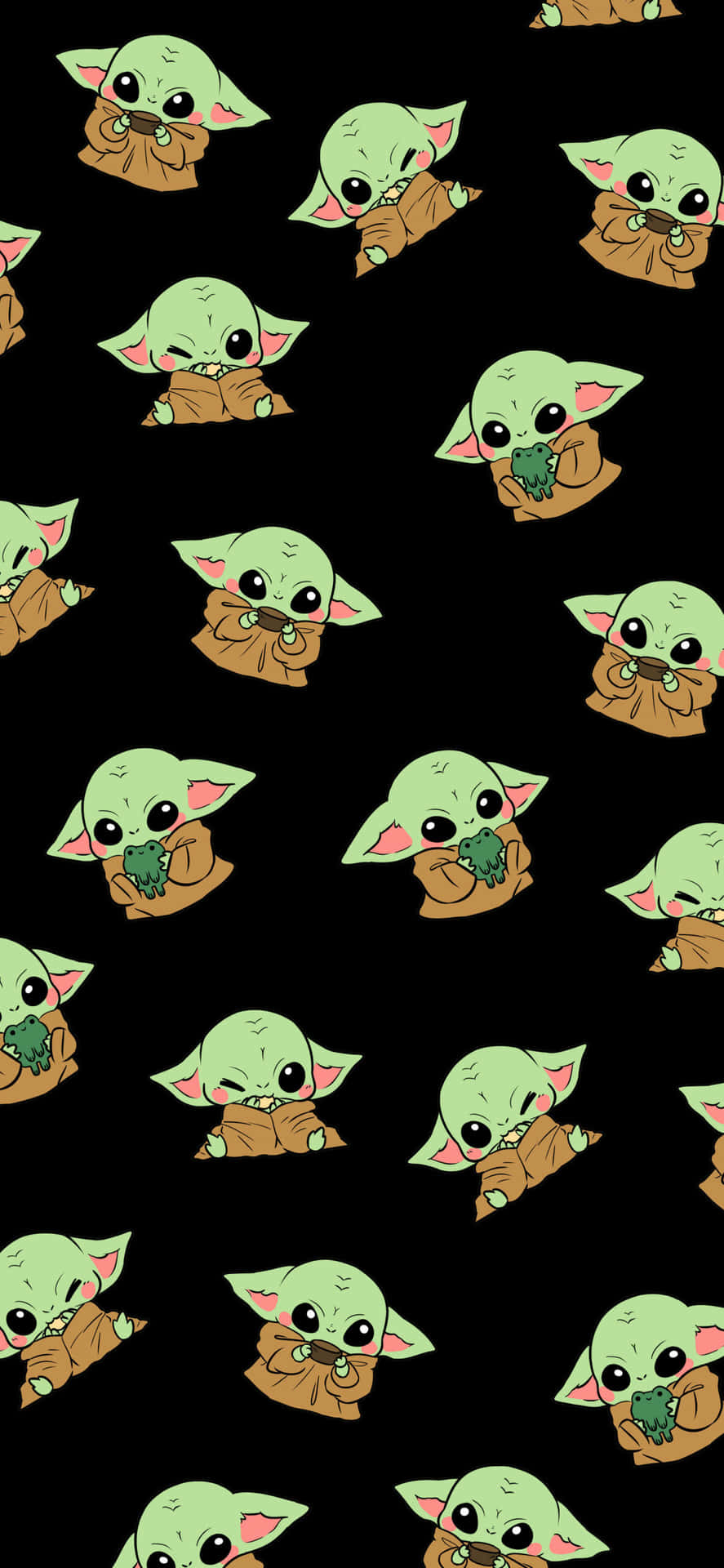 Grogu Pattern Wallpaper Background