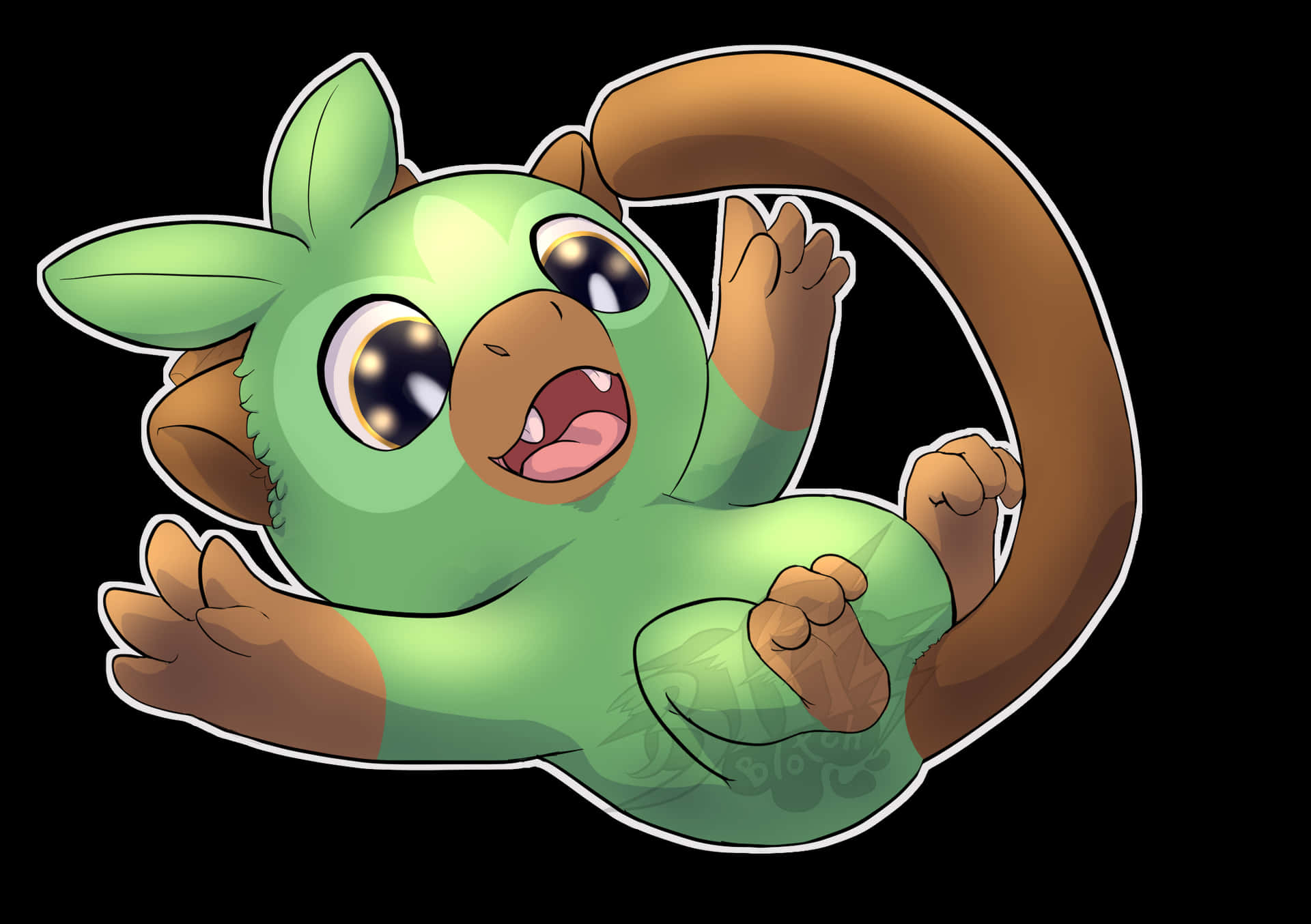 Grookey_ Playful_ Pose Background