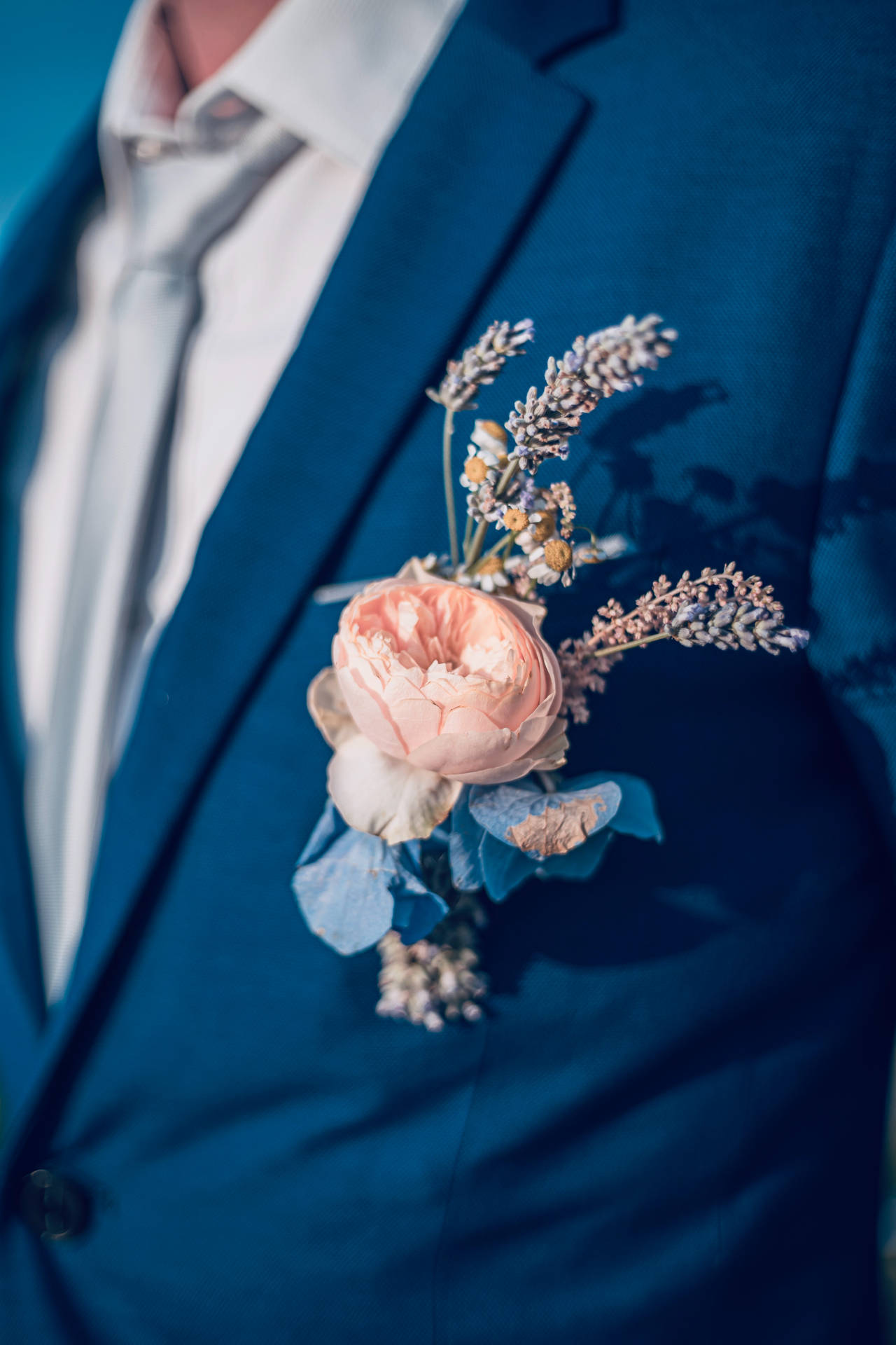 Groom With Flower Background