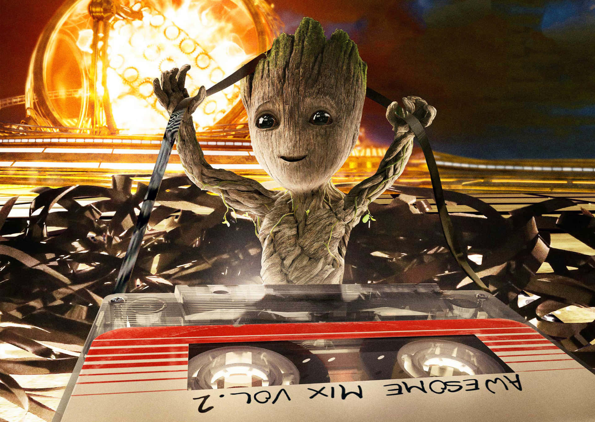 Groot And Rocket Of Guardians Of The Galaxy 2 Background