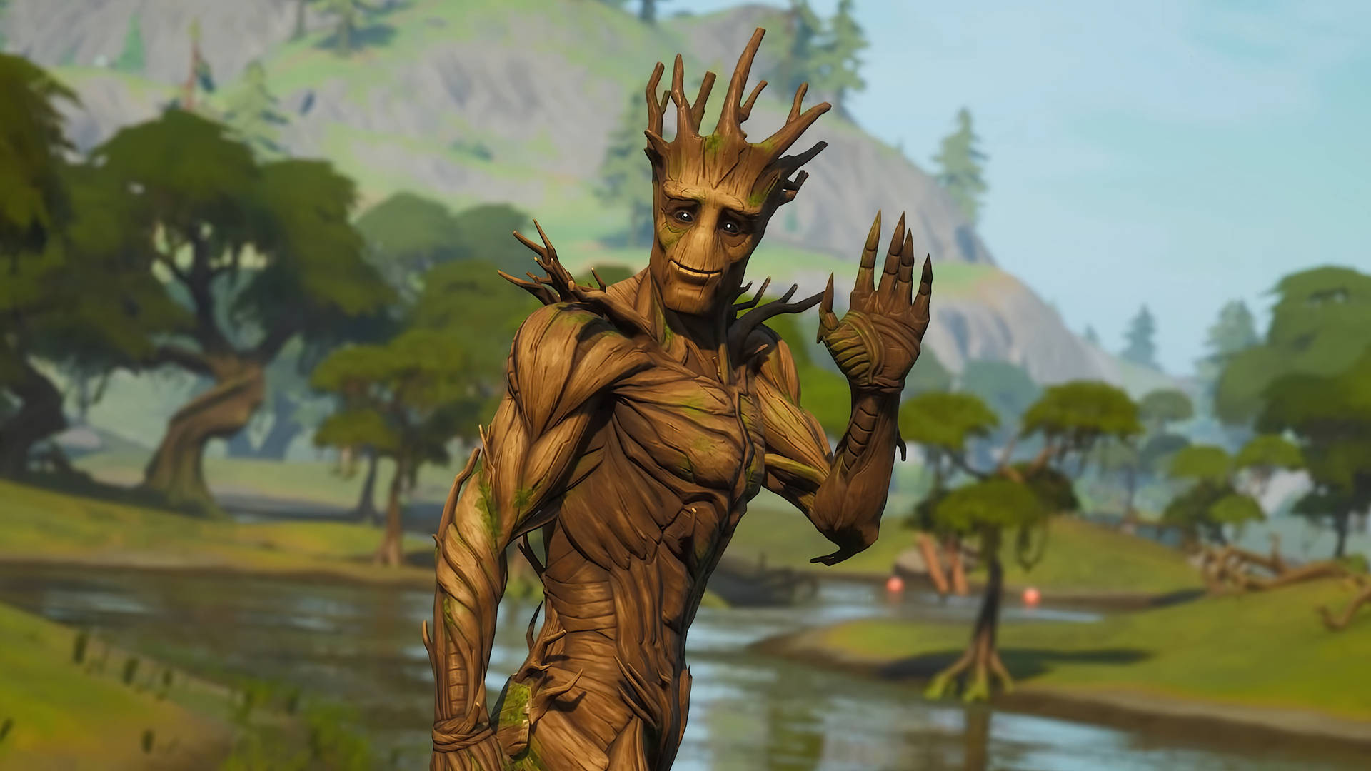 Groot In Fortnite Game Background