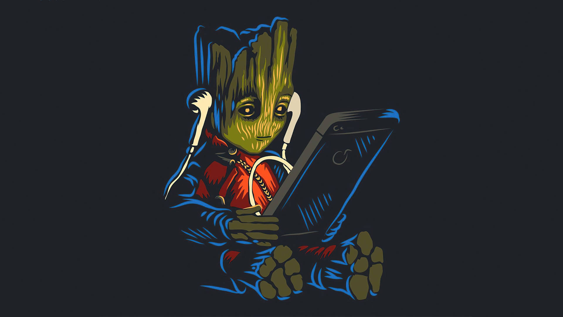 Groot Listening To Music Background