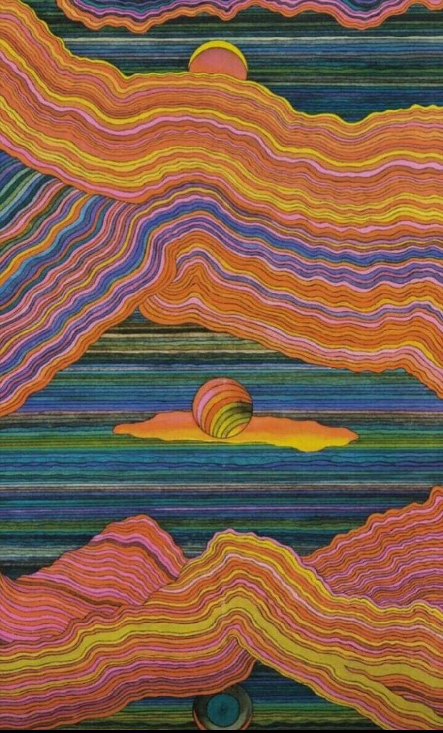 Groovy 70s Psychedelic Art Explosion Background