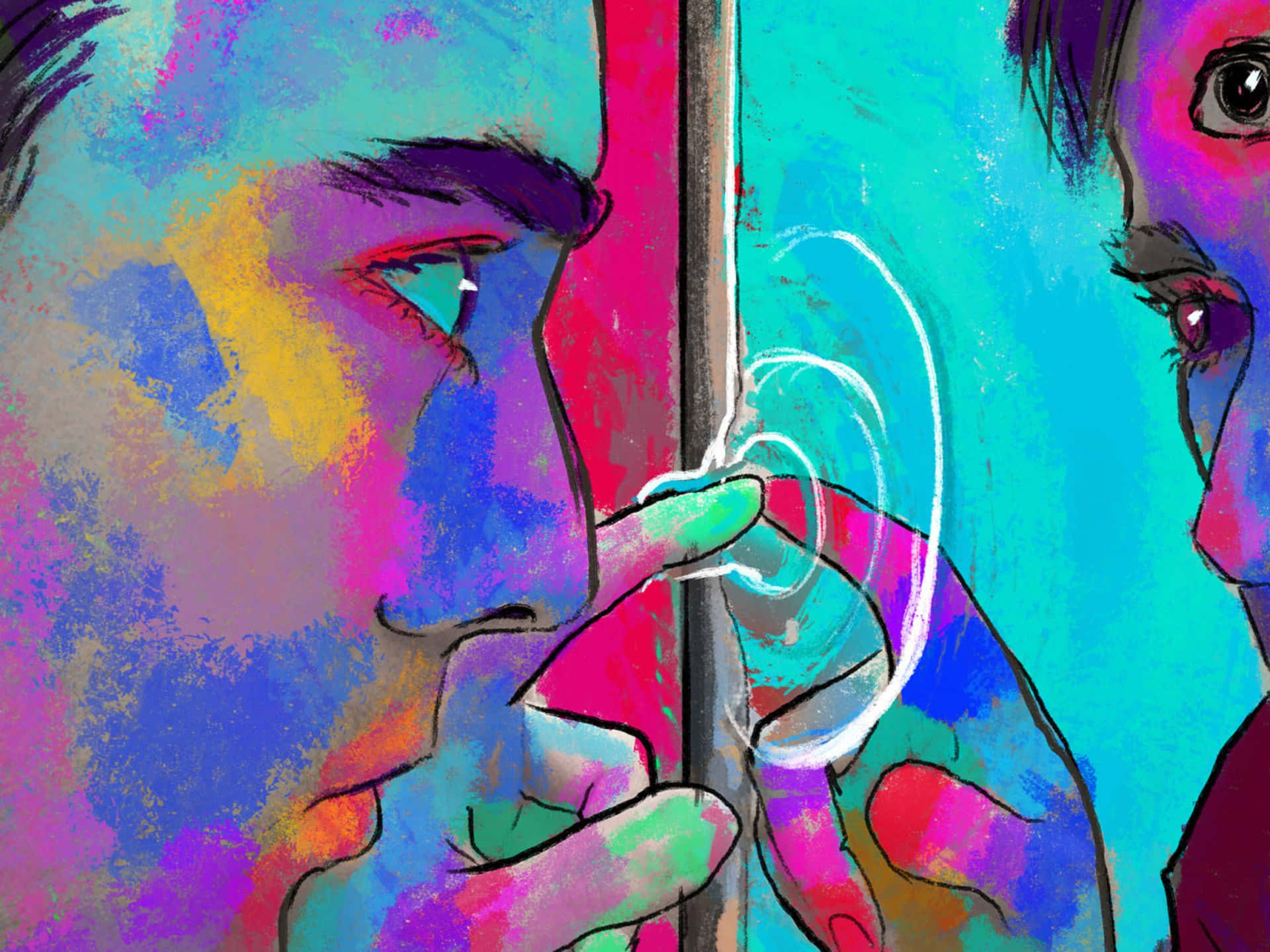 Groovy Psychedelic 70s Aesthetic Wallpaper Background