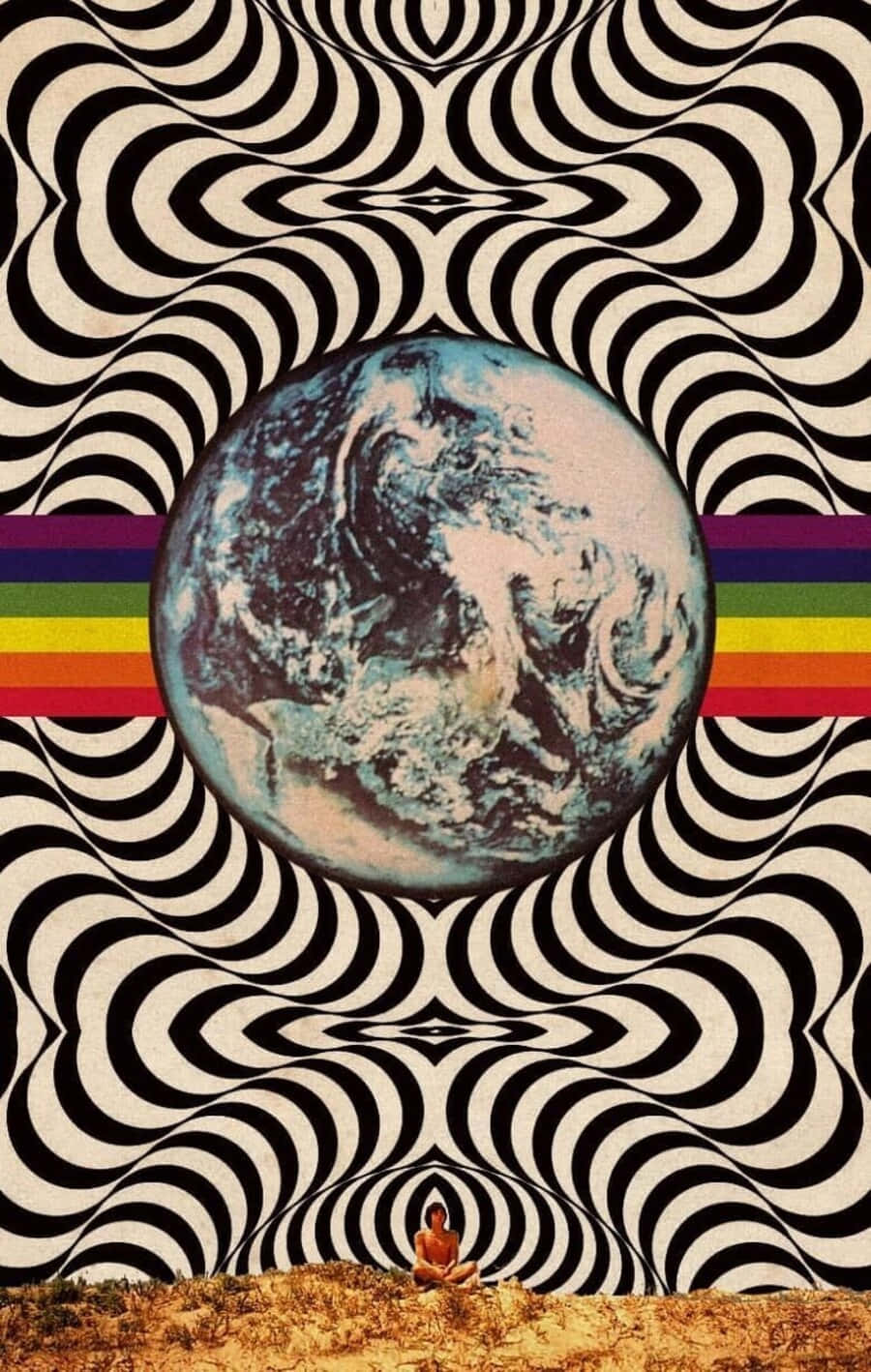 Groovy Psychedelic 70s Aesthetic Background