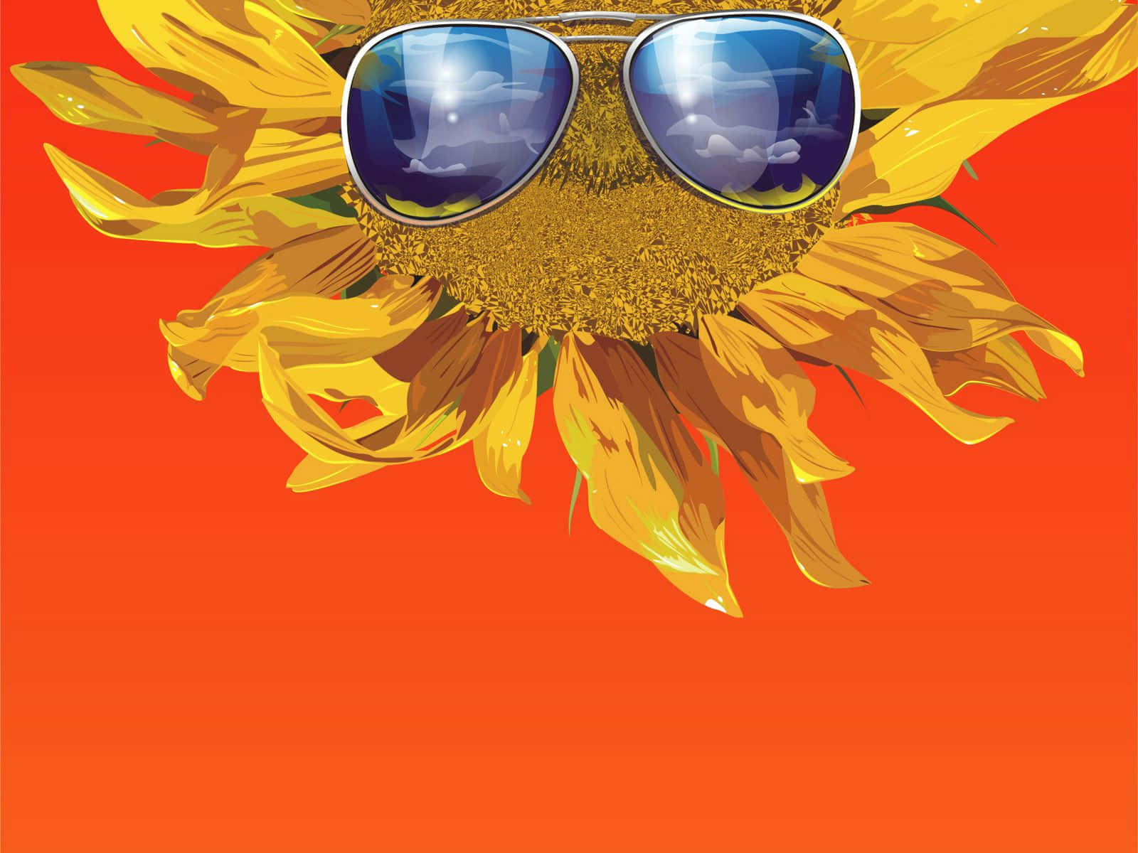 Groovy Sunflower Wearing Sunglass Digital Art