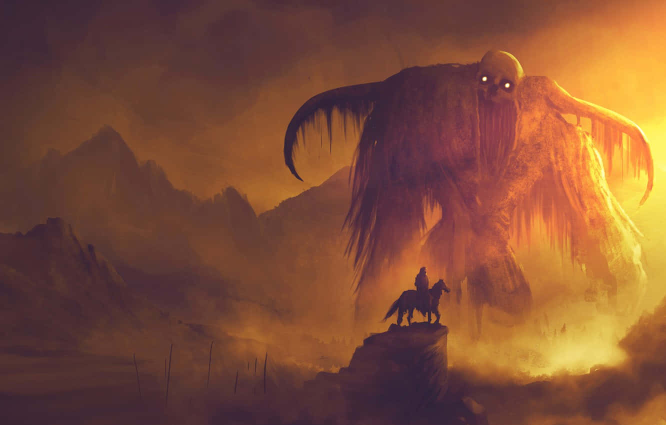 Grotesque Skull Creature Background