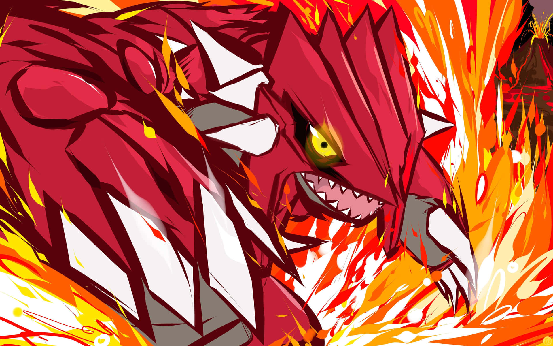 Groudon In Fiery Background Background