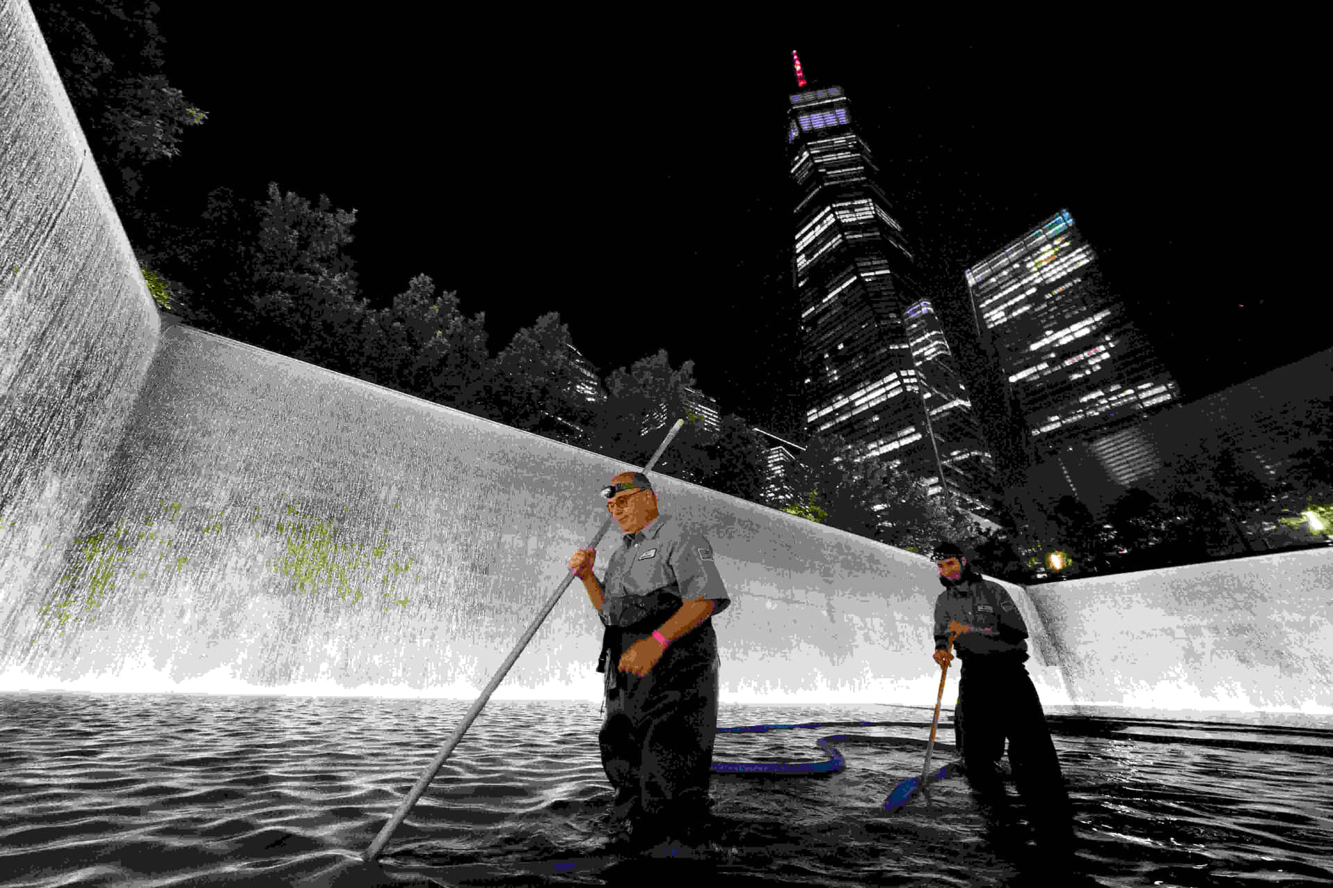 Ground Zero Memorial Cleaning Background