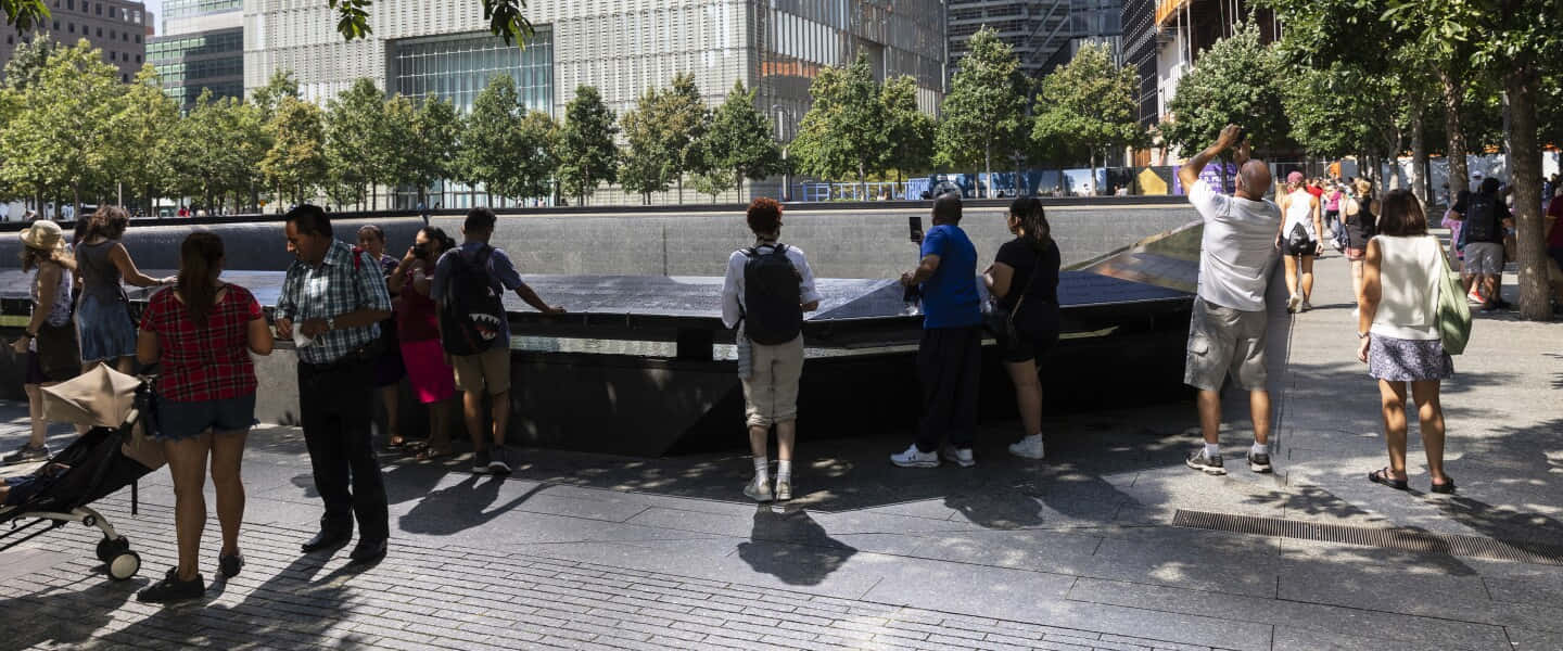 Ground Zero Memorial Visitors Background