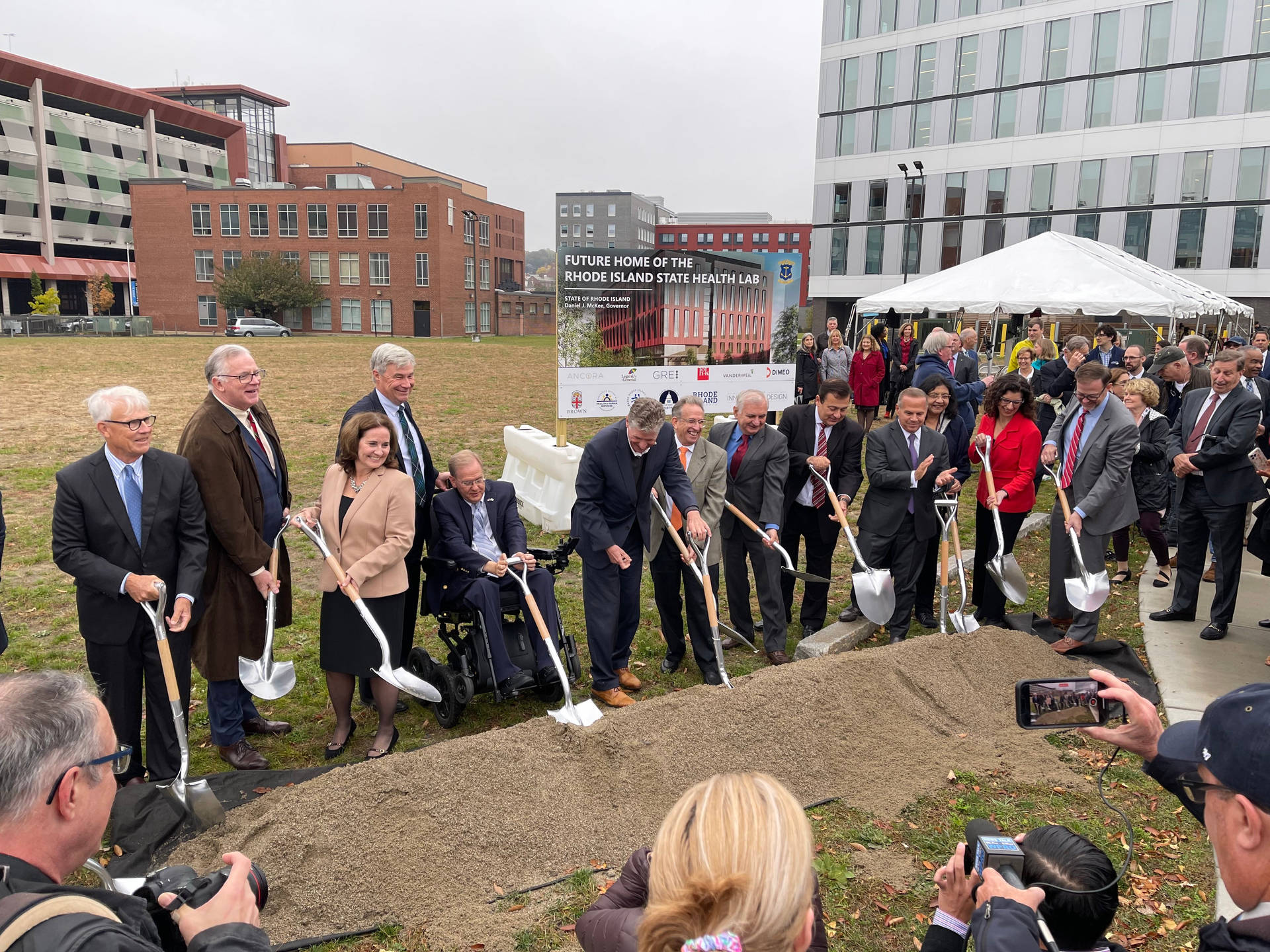 Groundbreaking Ceremony At Brown University Background