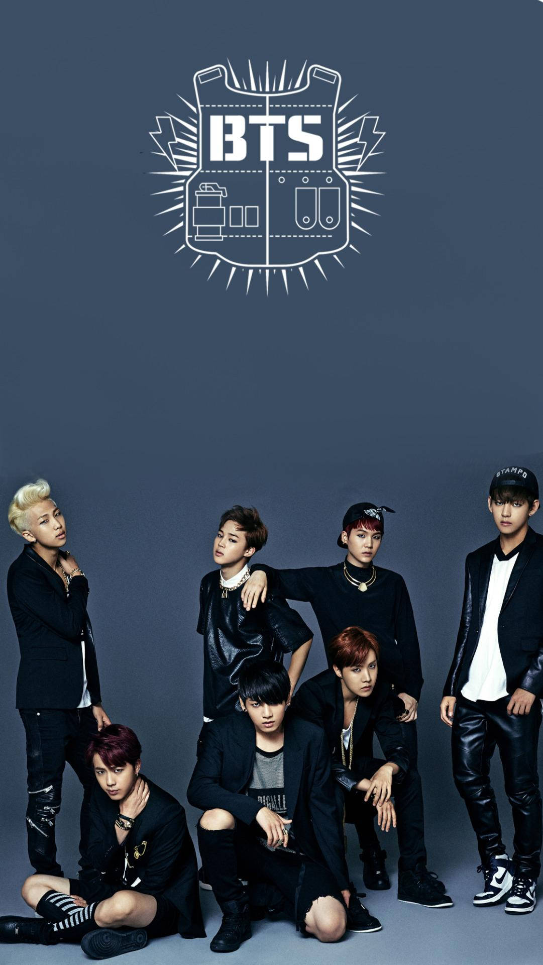 Group Bts Black And Blue Background