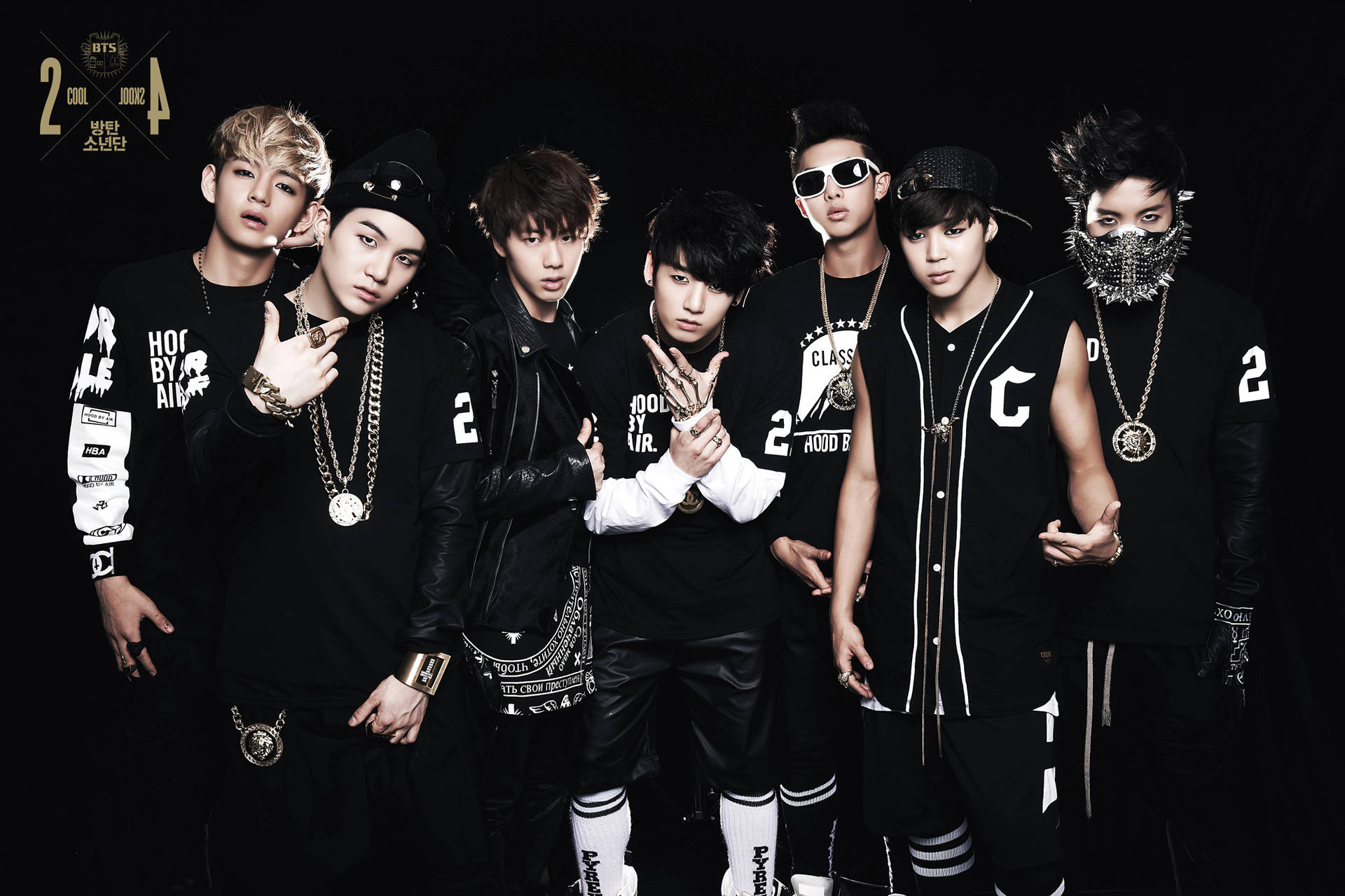 Group Bts Black And White Urban Aesthetic Background