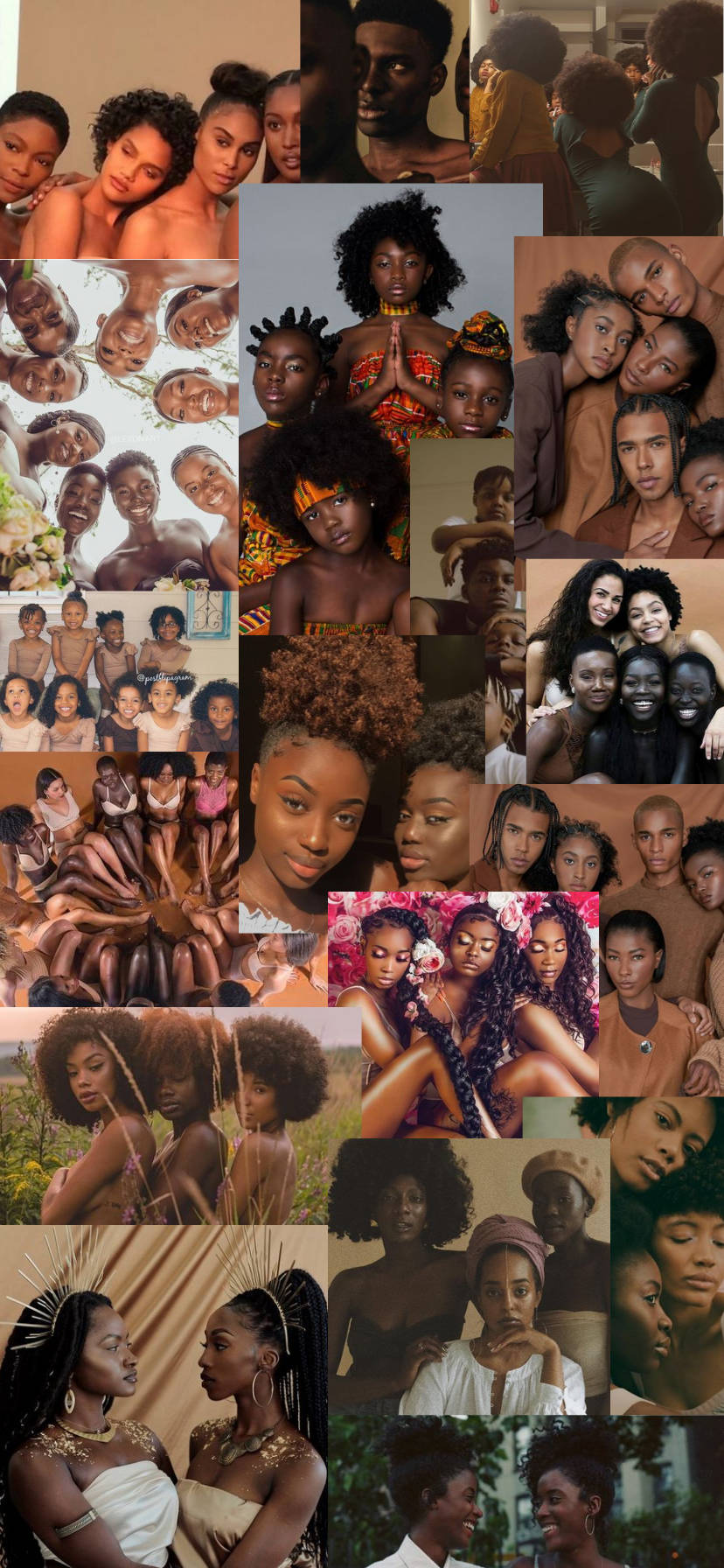 Group Montage Of Beautiful Black Woman Background