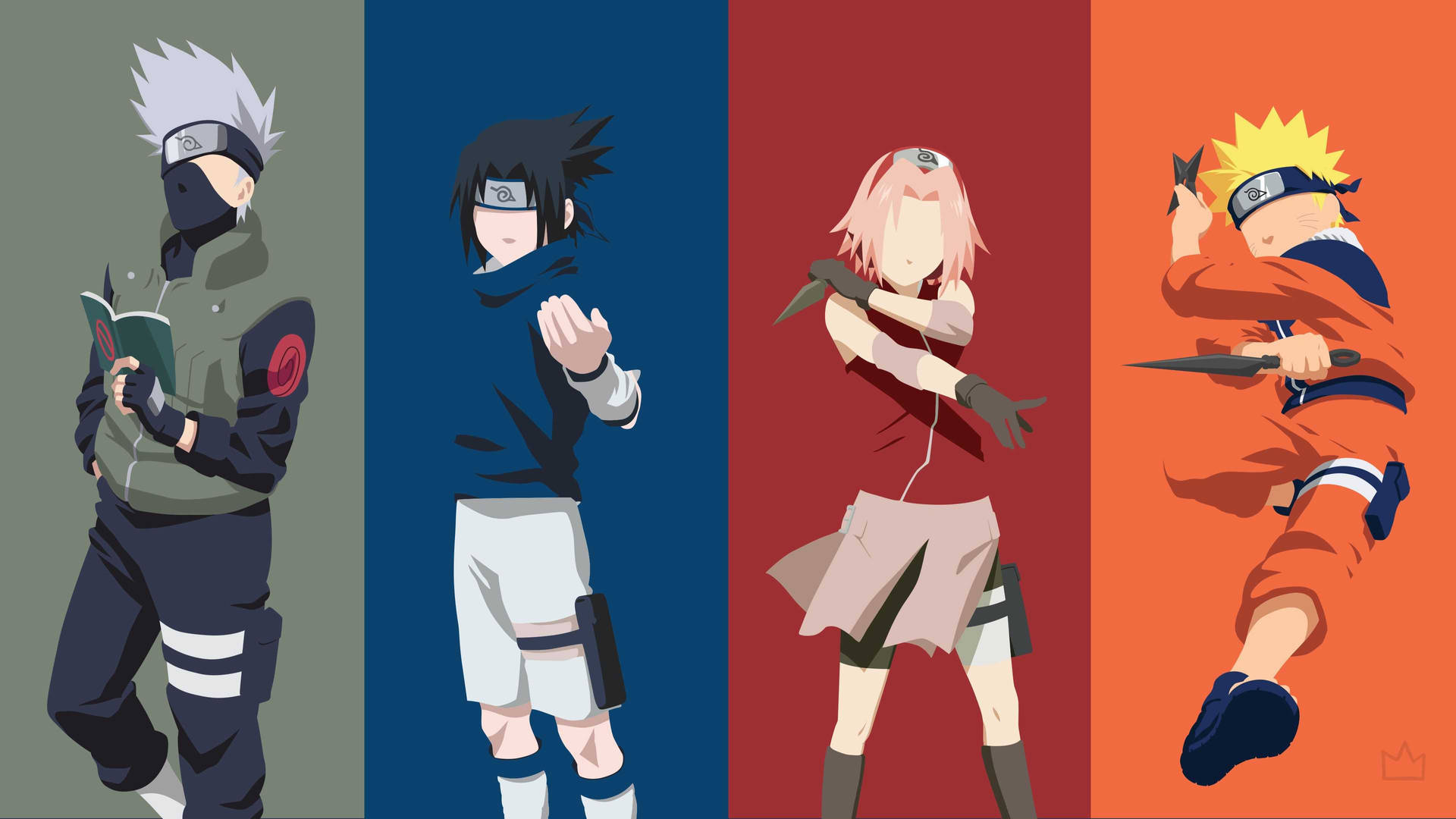 Group Naruto Team 7 Minimalist Background