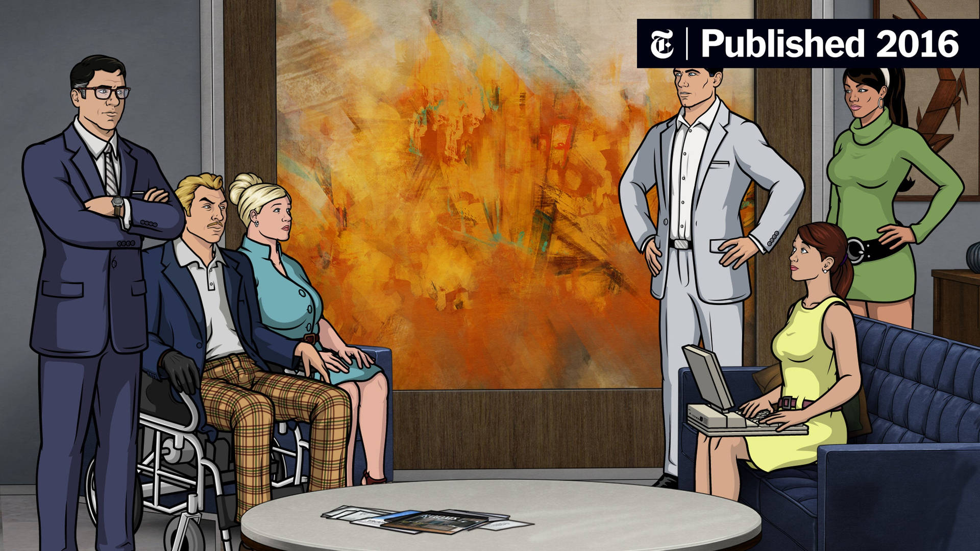 Group Of Characters From The Tv Show Archer Background