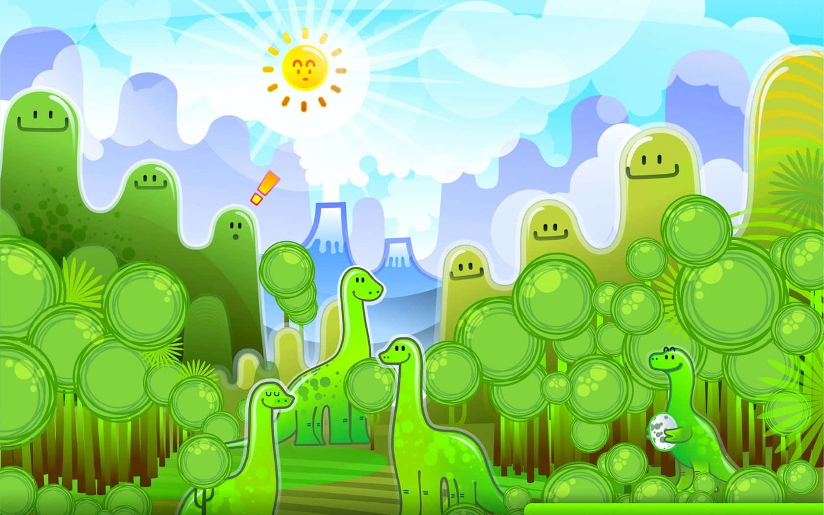 Group Of Cute Dinosaur Desktop Background