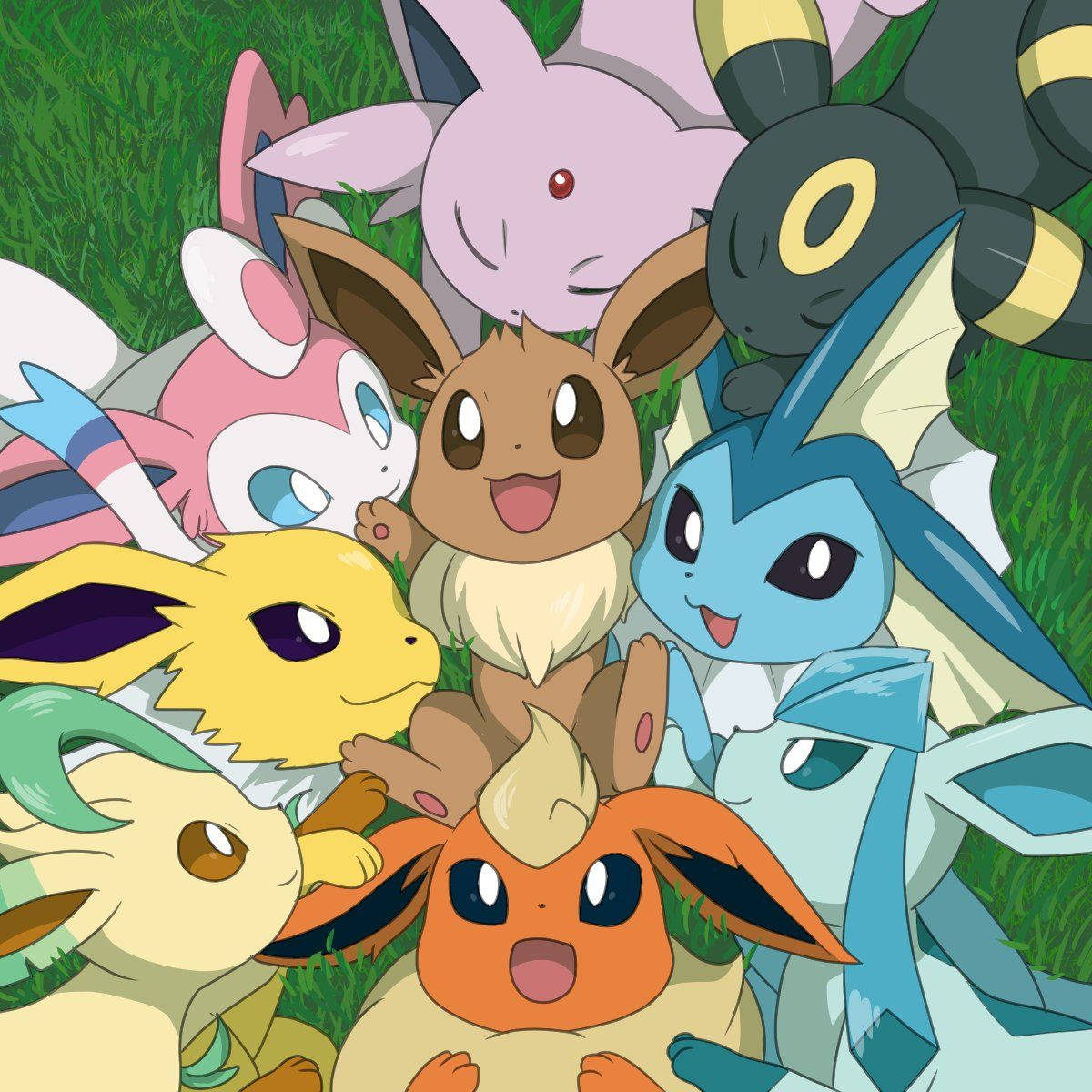 Group Of Cute Eeveelutions Background