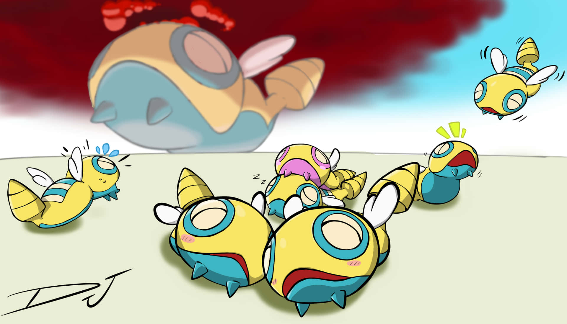 Group Of Dunsparce Background