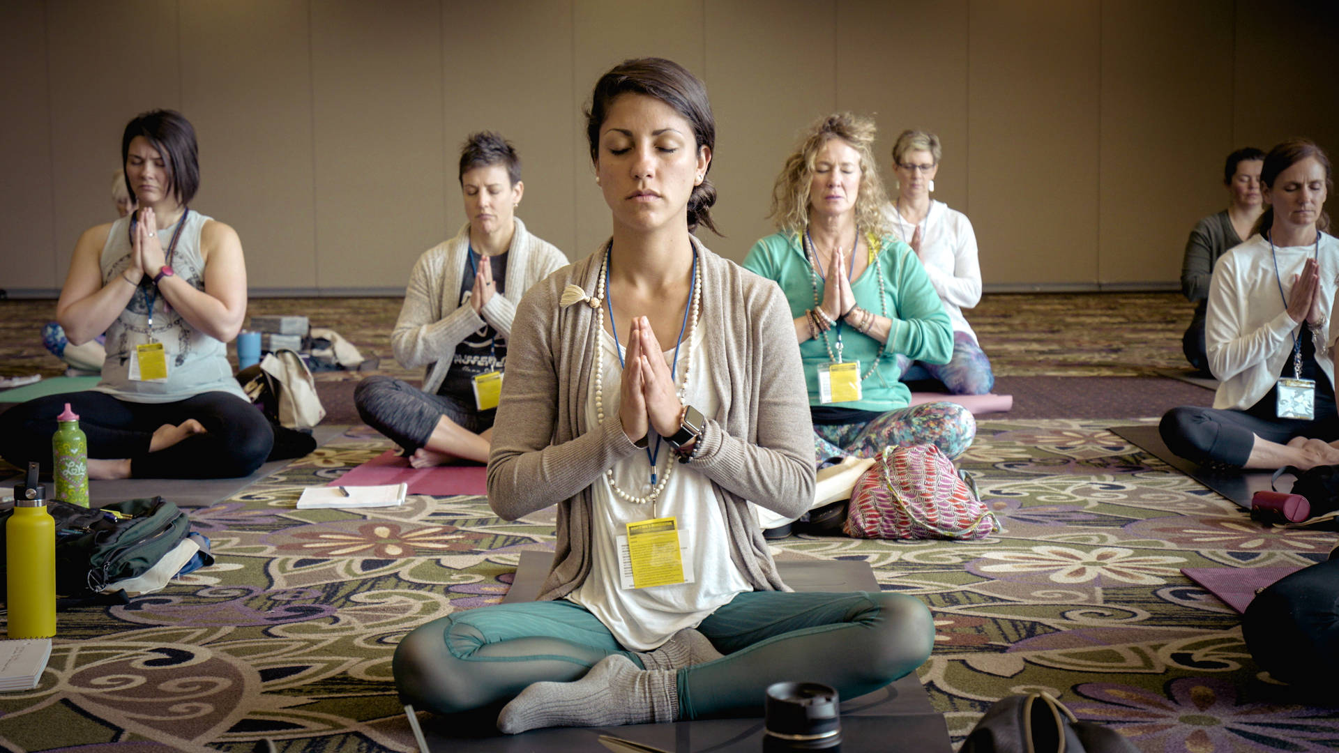 Group Of People Doing Meditation Background