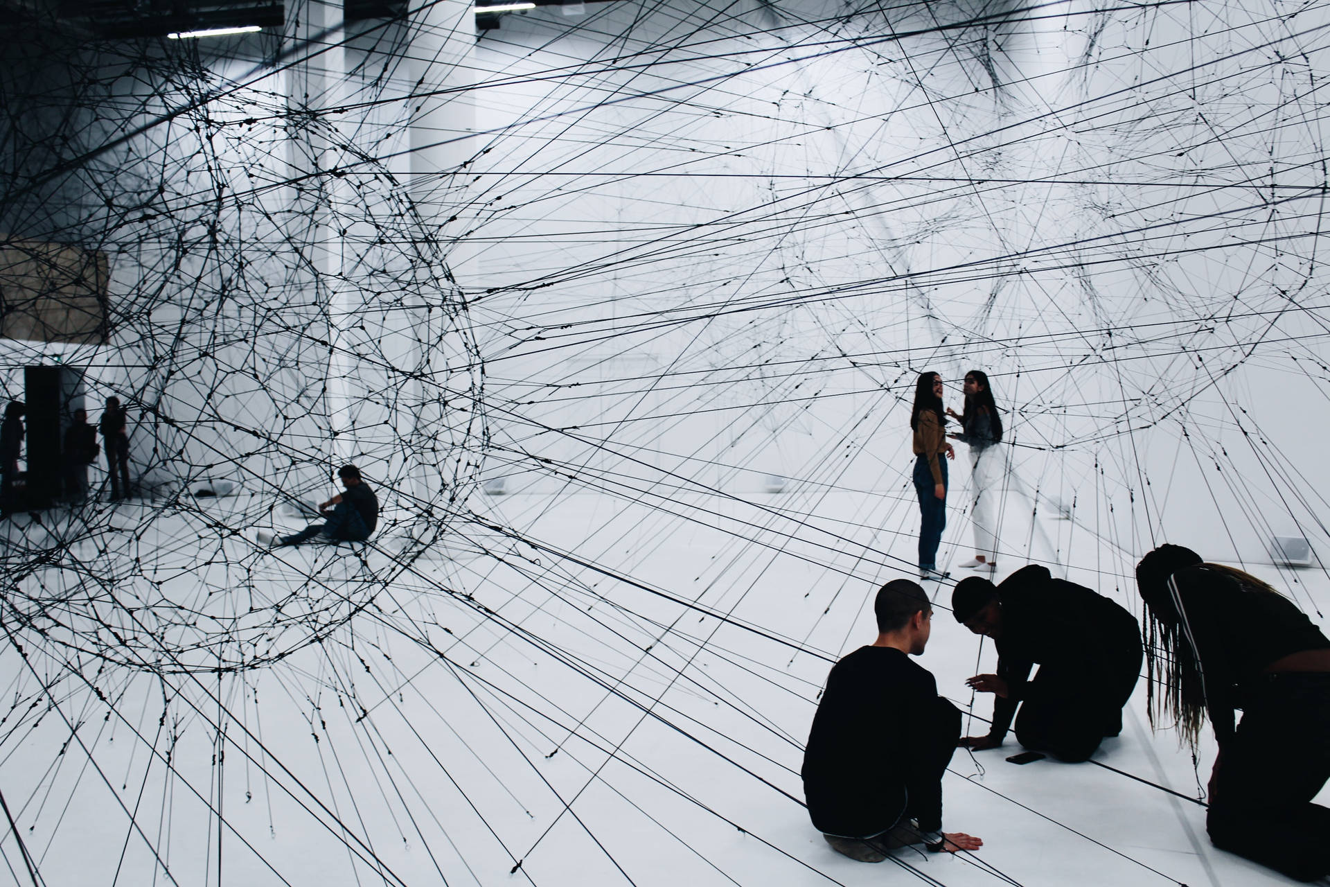 Group Of People In An Art Gallery