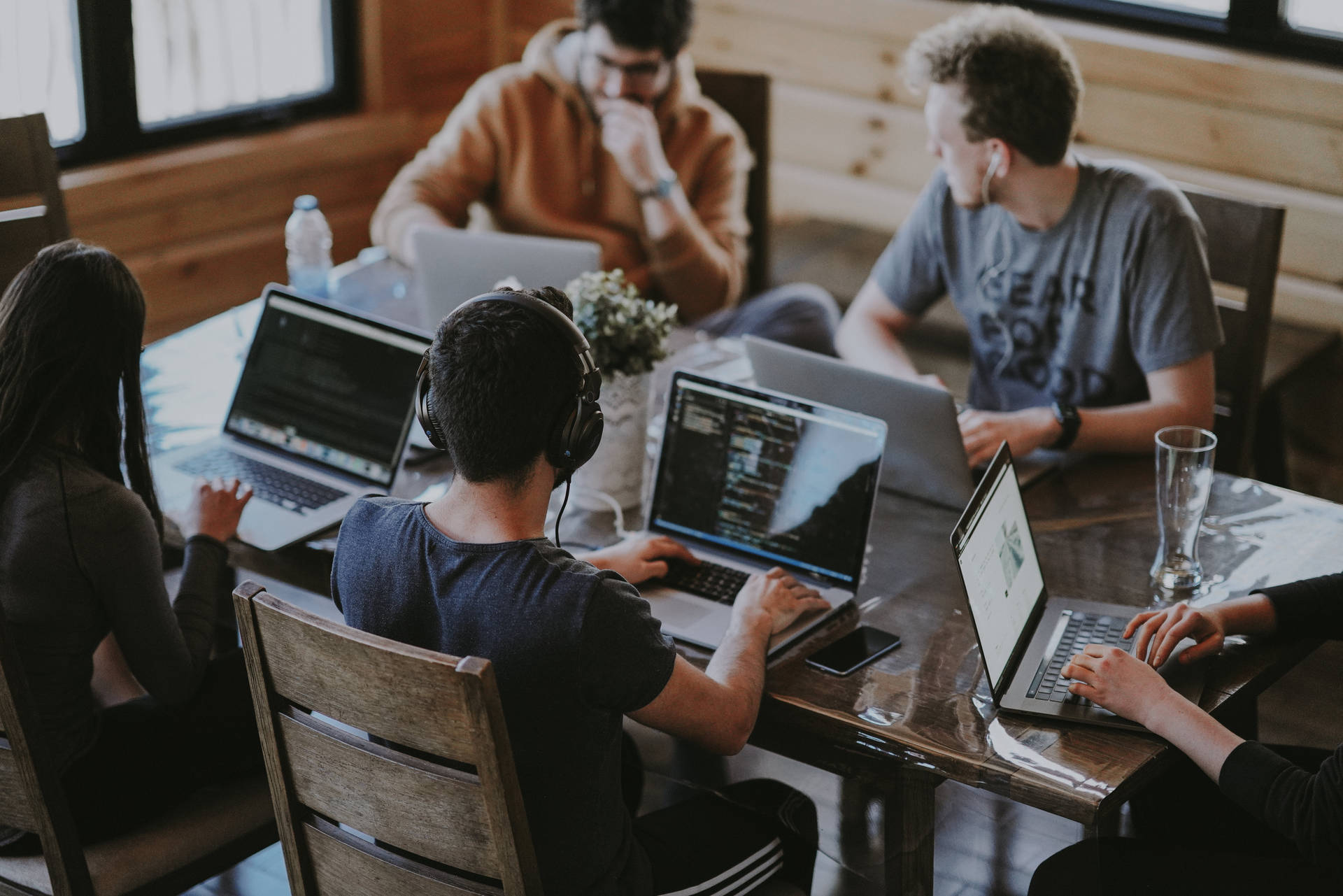 Group Of People Working Together Background