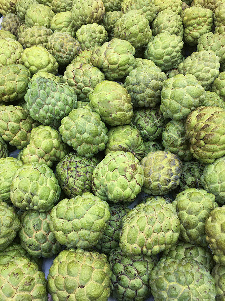 Group Of Sugar Apple Fruit Background