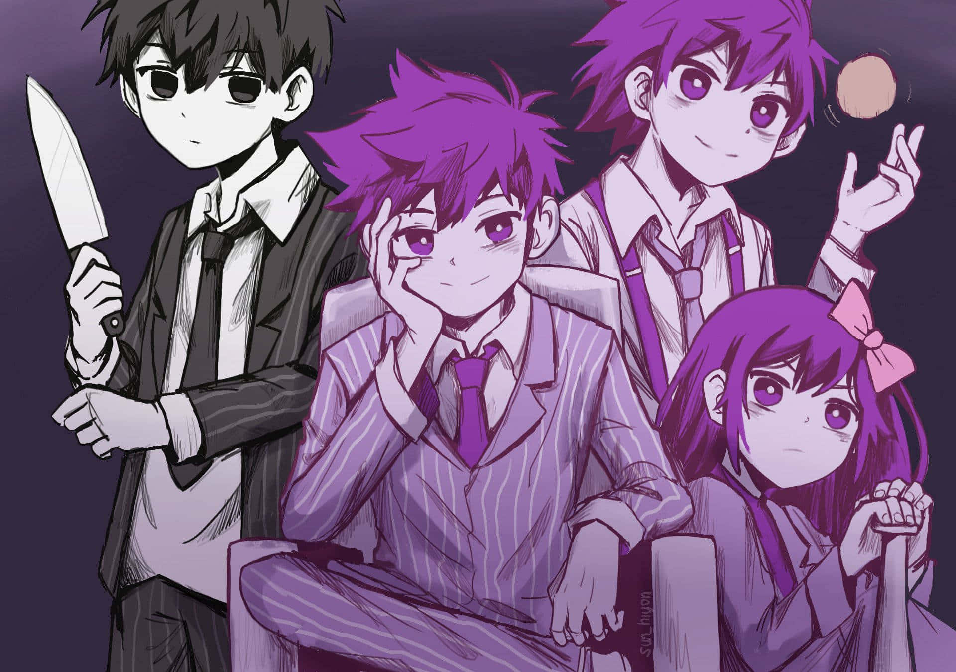 Group Omori Pfp Wearing Suits