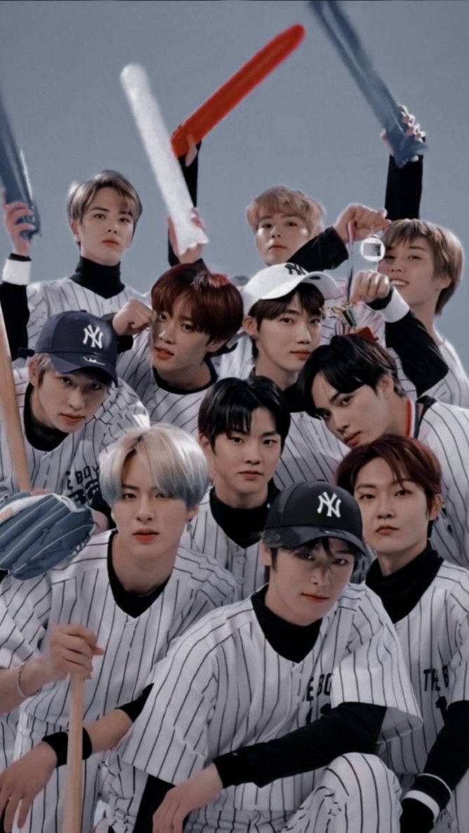 Group The Boyz Baseball Outfits Background