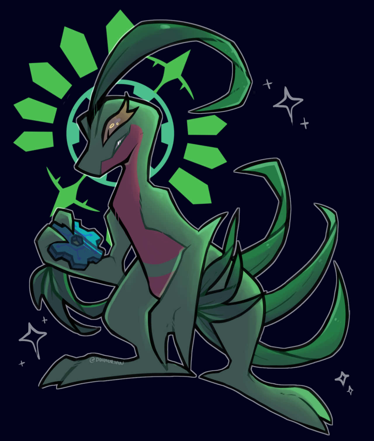 Grovyle Holding Gear Background