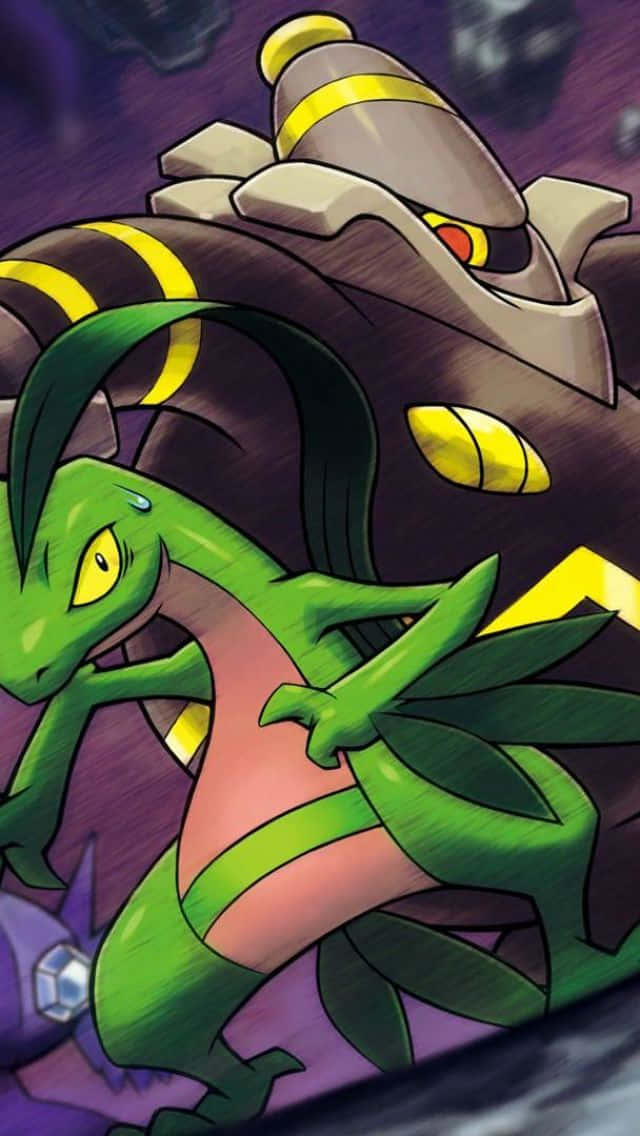Grovyle With Dusknoir And Sableye In A Thrilling Pokemon Scene Background