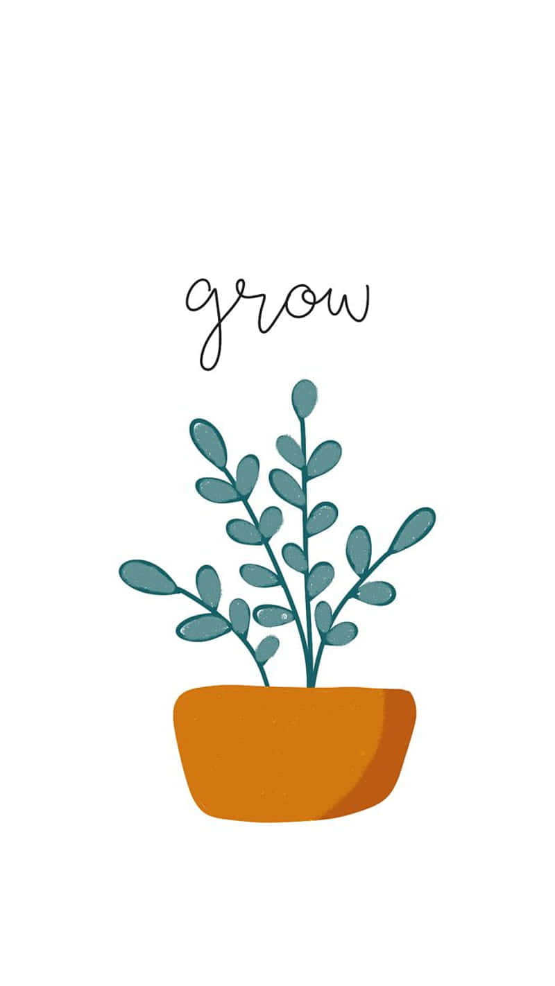 Grow Cute Plant Minimalist Art