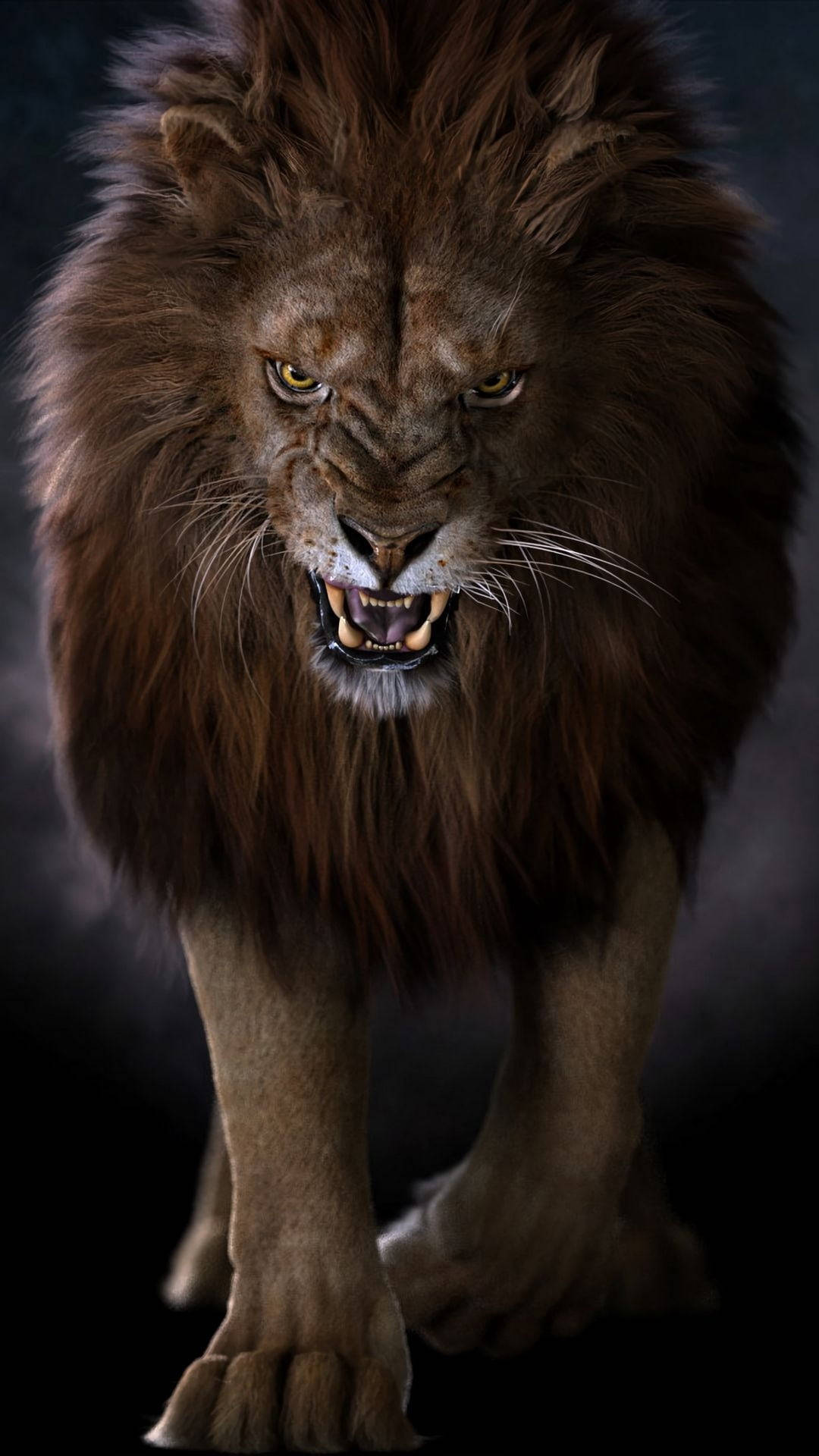 Growling Lion Phone Background