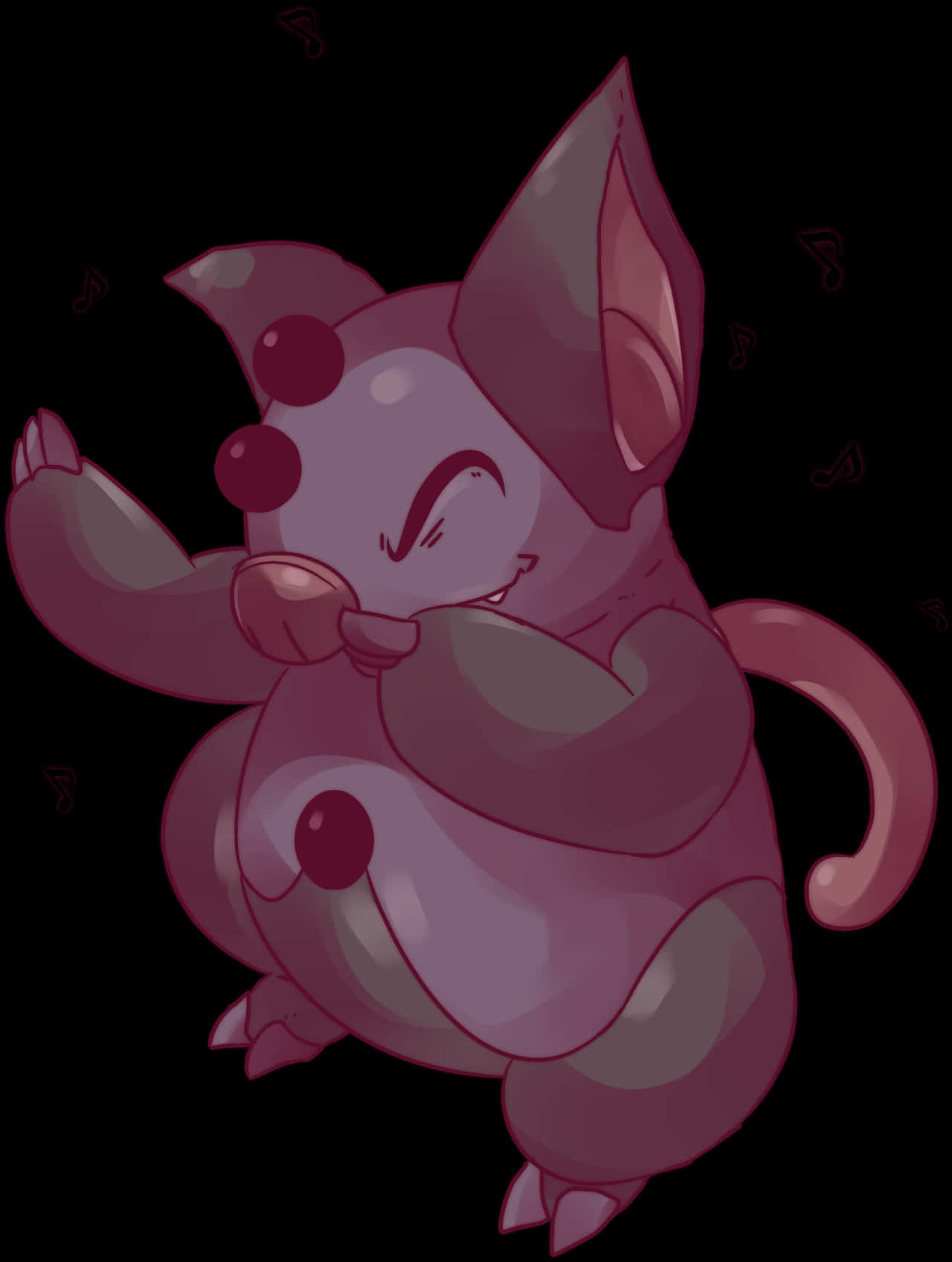 Grumpig - The Psychic Pokemon In Black Background