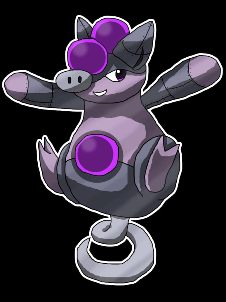 Grumpig With Purple Pearls Background