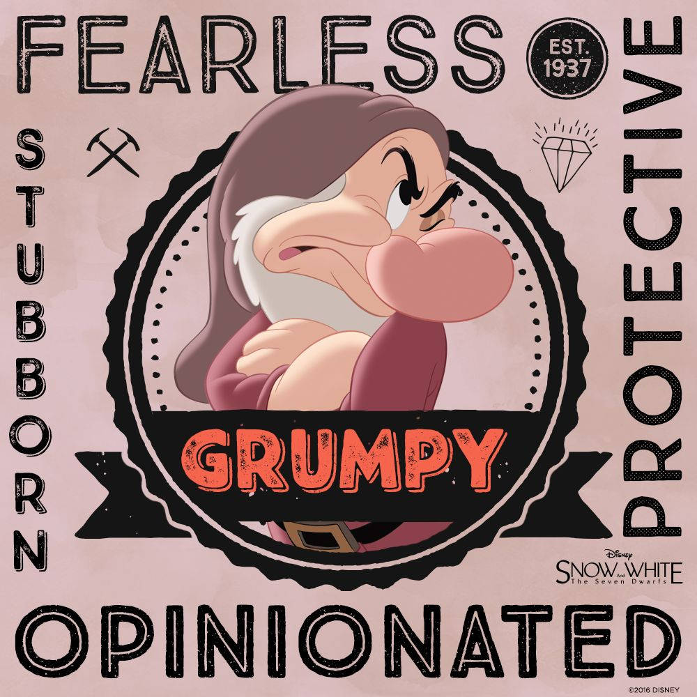 Grumpy Dwarf Stamp Poster Background