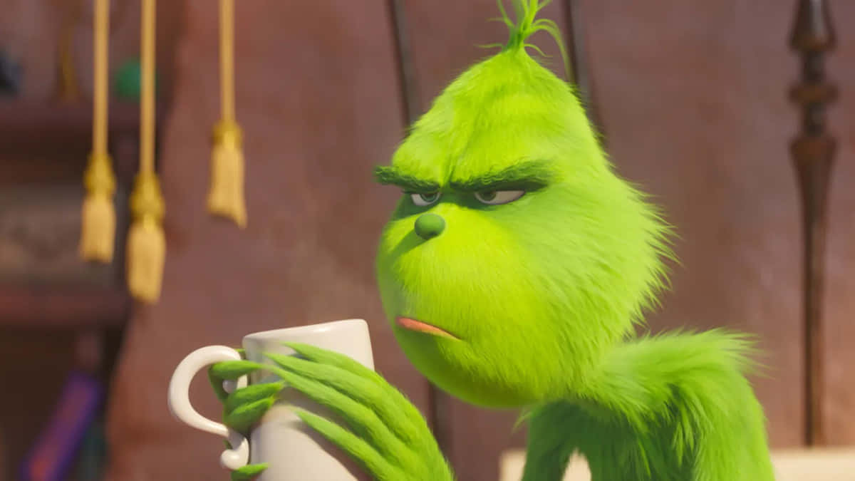 Grumpy Grinch With Coffee