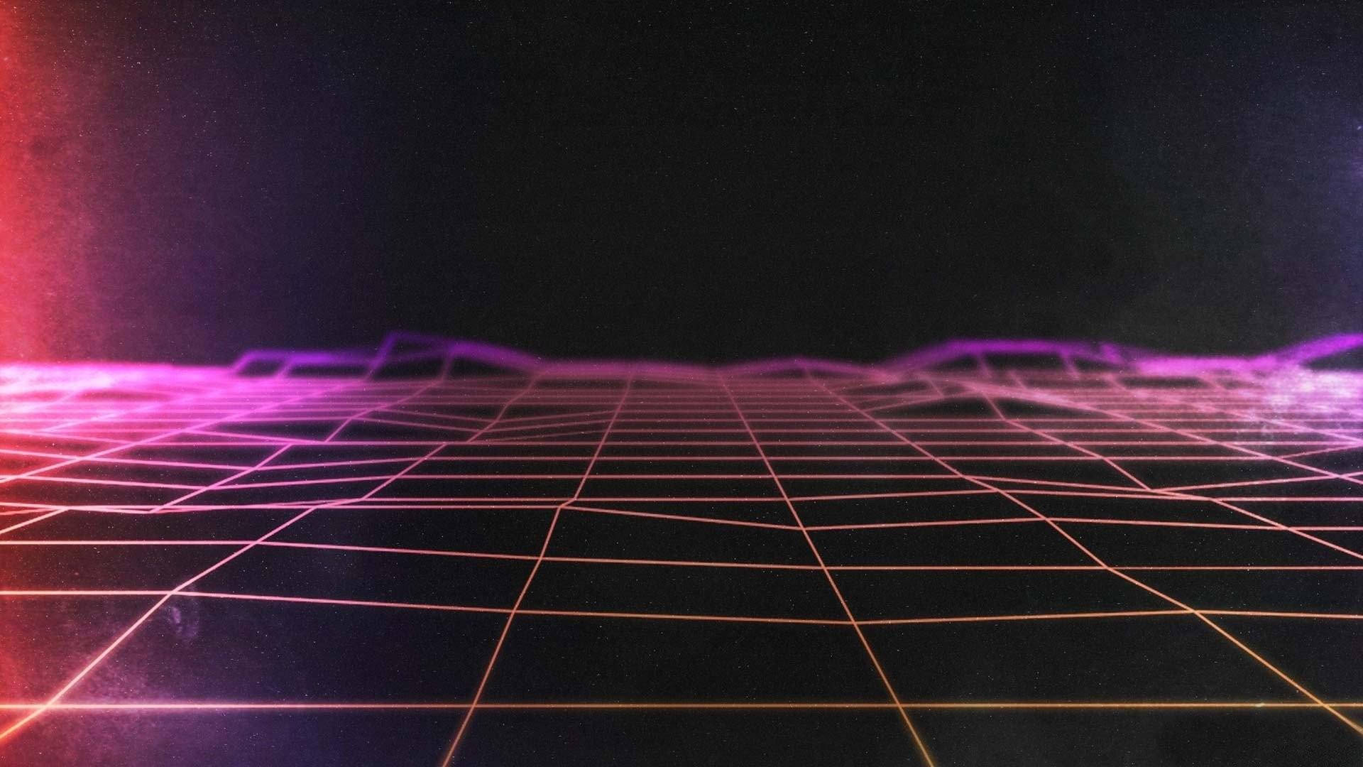 Grunge Aesthetic Neon Pink Synthwave Background