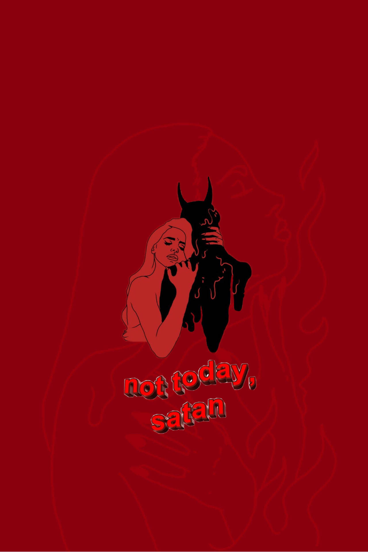 Grunge Aesthetic Red Devil Background