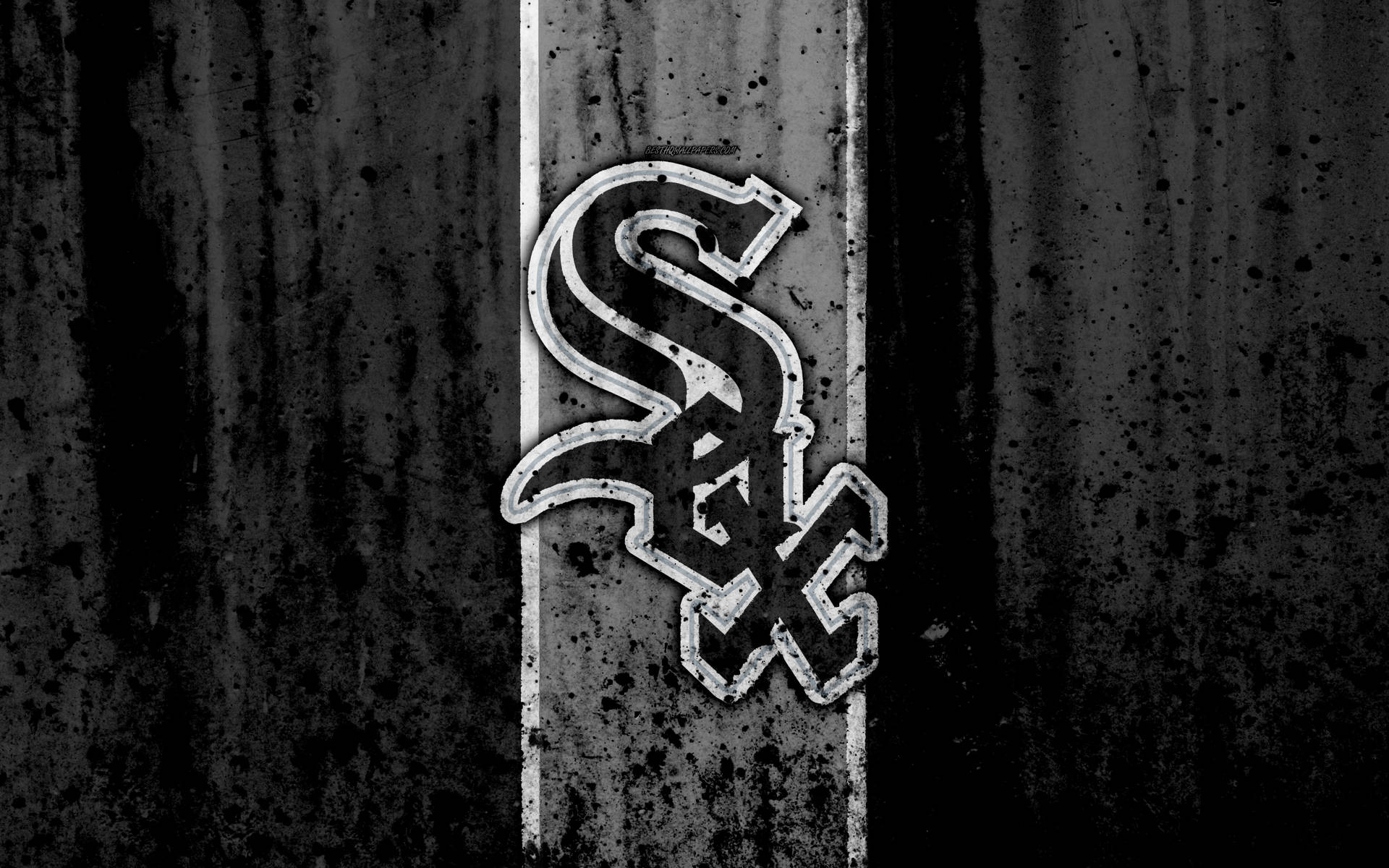Grunge Black Chicago White Sox Poster