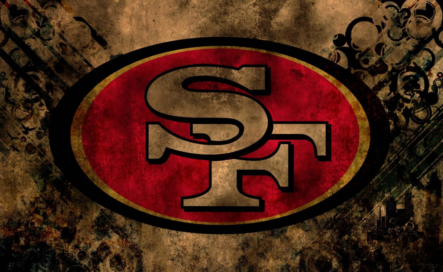 Grunge Brown San Francisco 49ers Logo Background