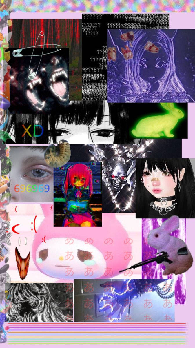 Grunge Emo Aesthetic Anime Collage Background