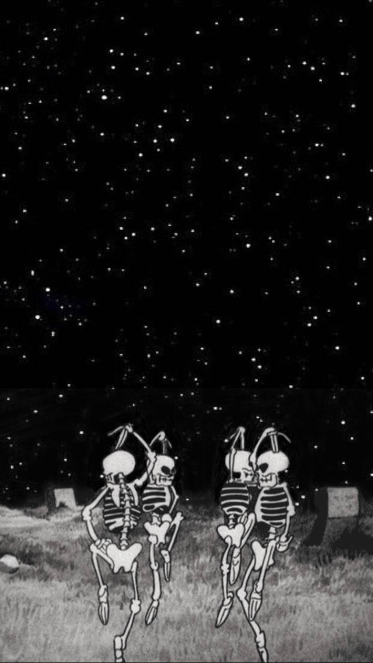 Grunge Emo Aesthetic Skeletons Space Background