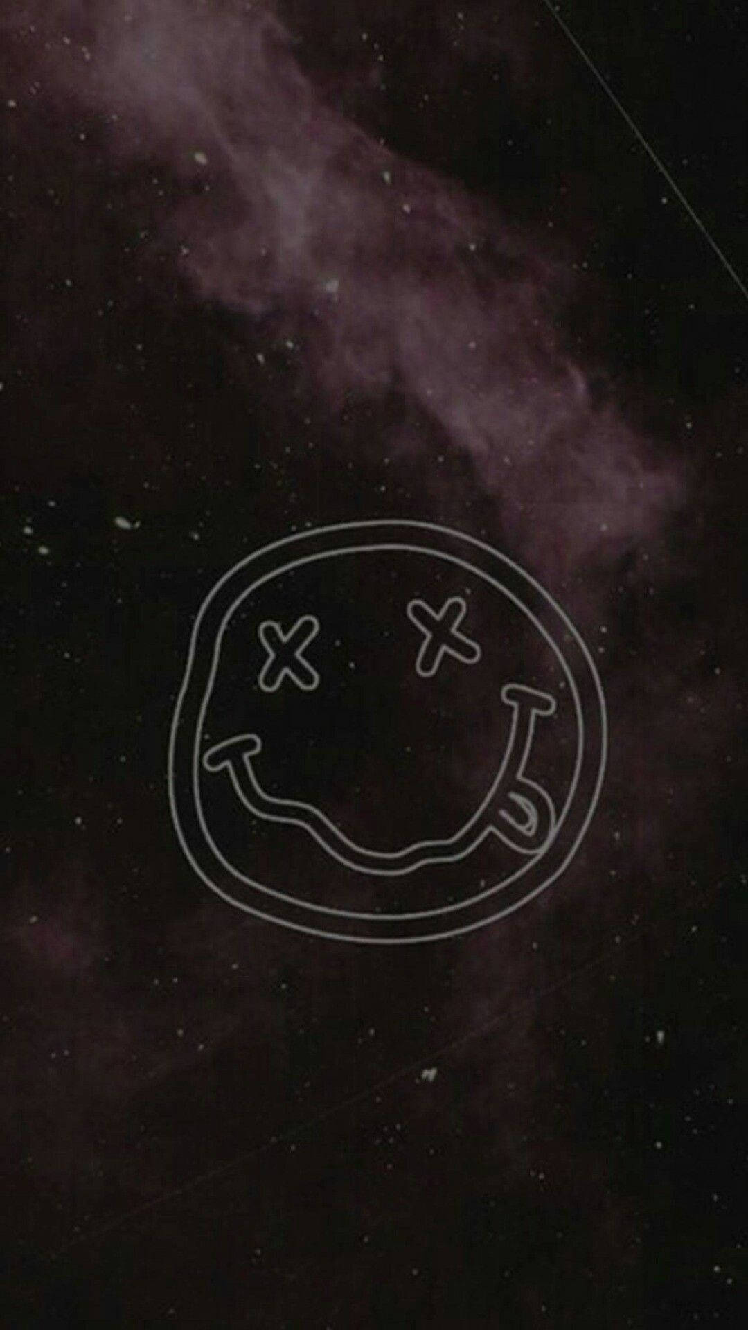 Grunge Emo Aesthetic Smiley Face Background