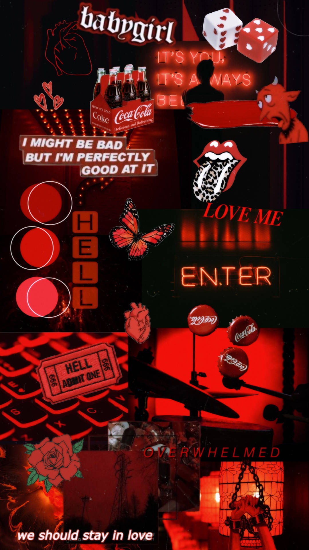 Grunge Emo Red Collage Aesthetic Background