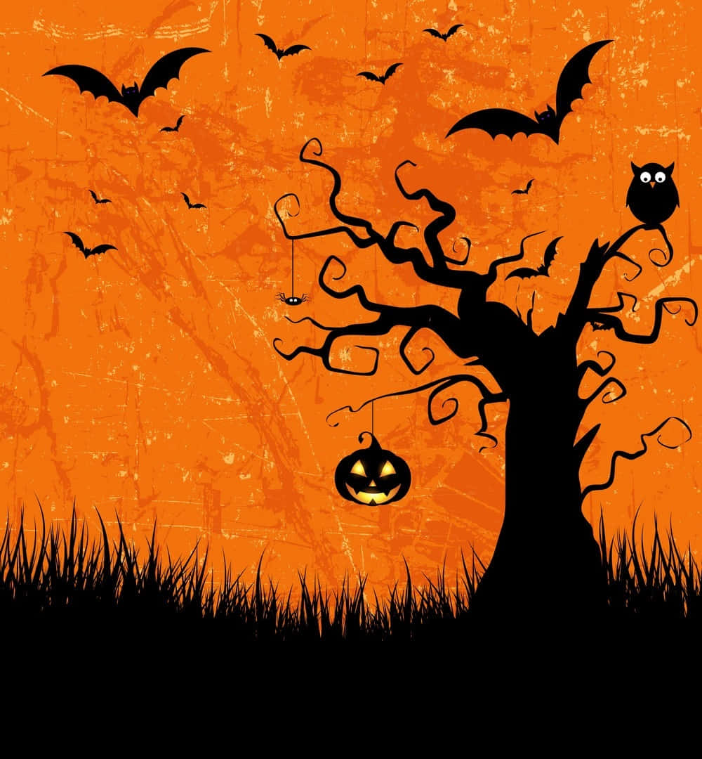 Grunge Halloween Backdropwith Bats Background