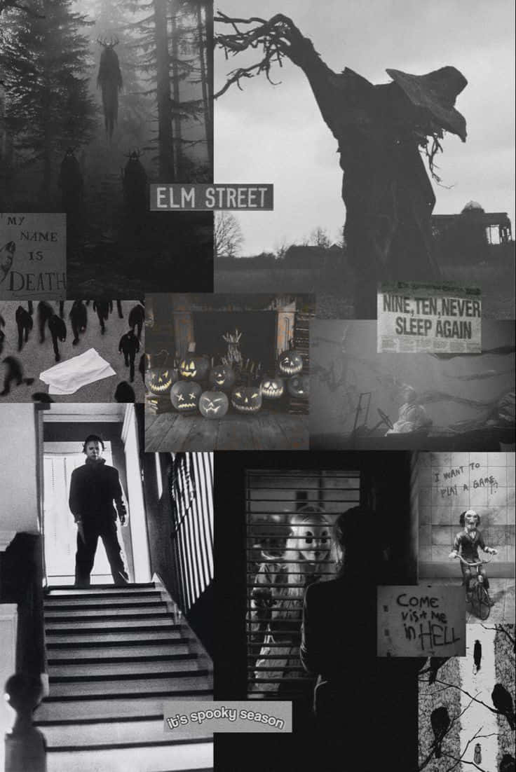 Grunge Halloween Collage Background