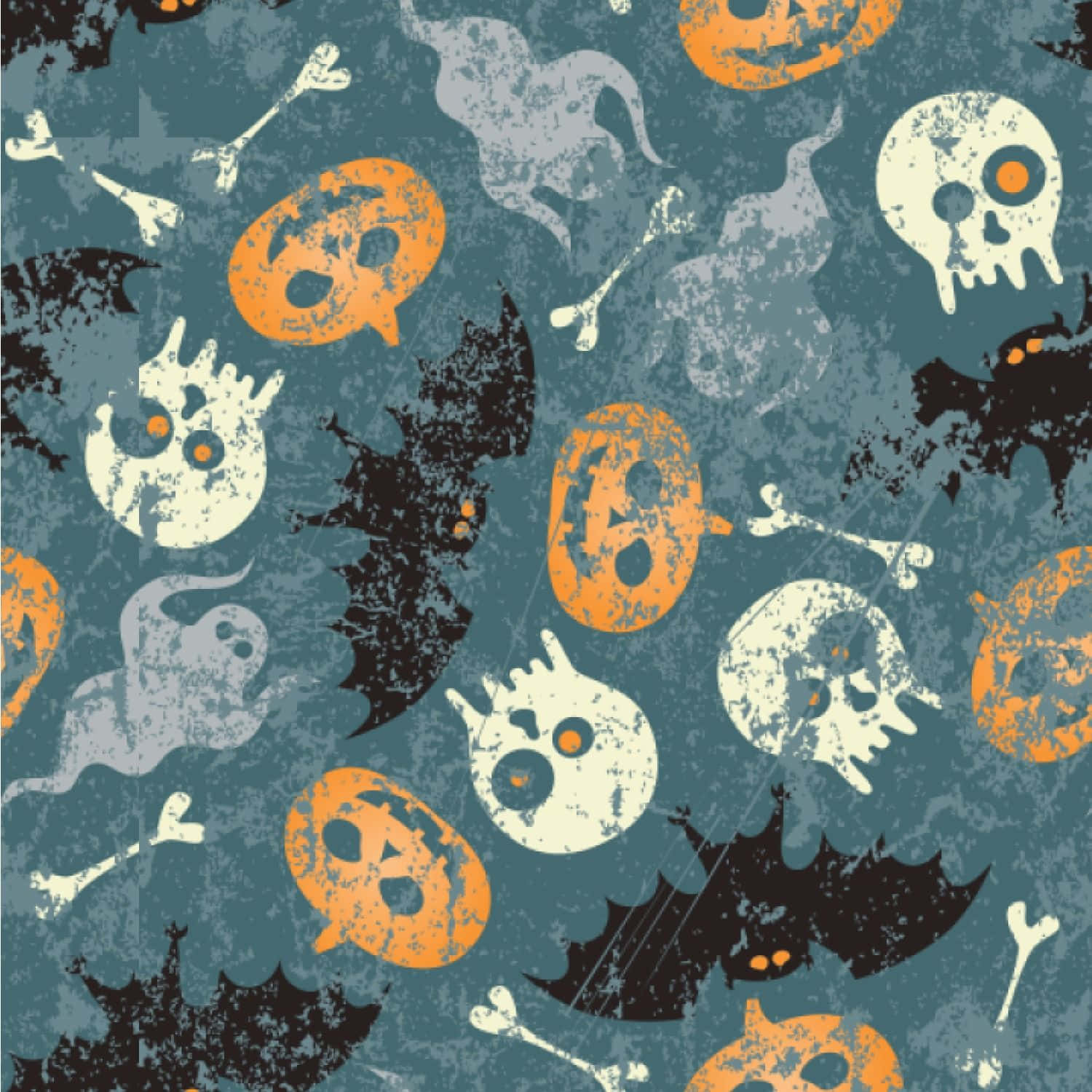 Grunge Halloween Pattern Background